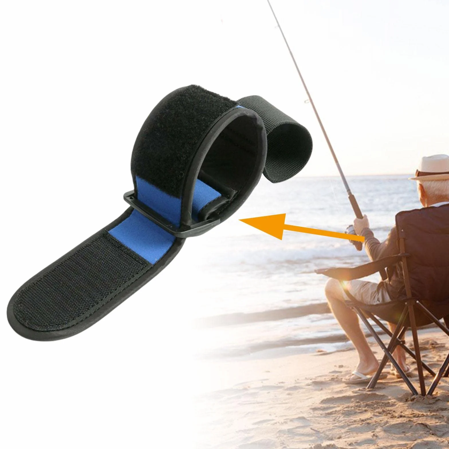 F Fityle Casting Aid Muñequera Soporte Neopreno Transpirable Brace Fly Rod Holder Cinturón para Viajar