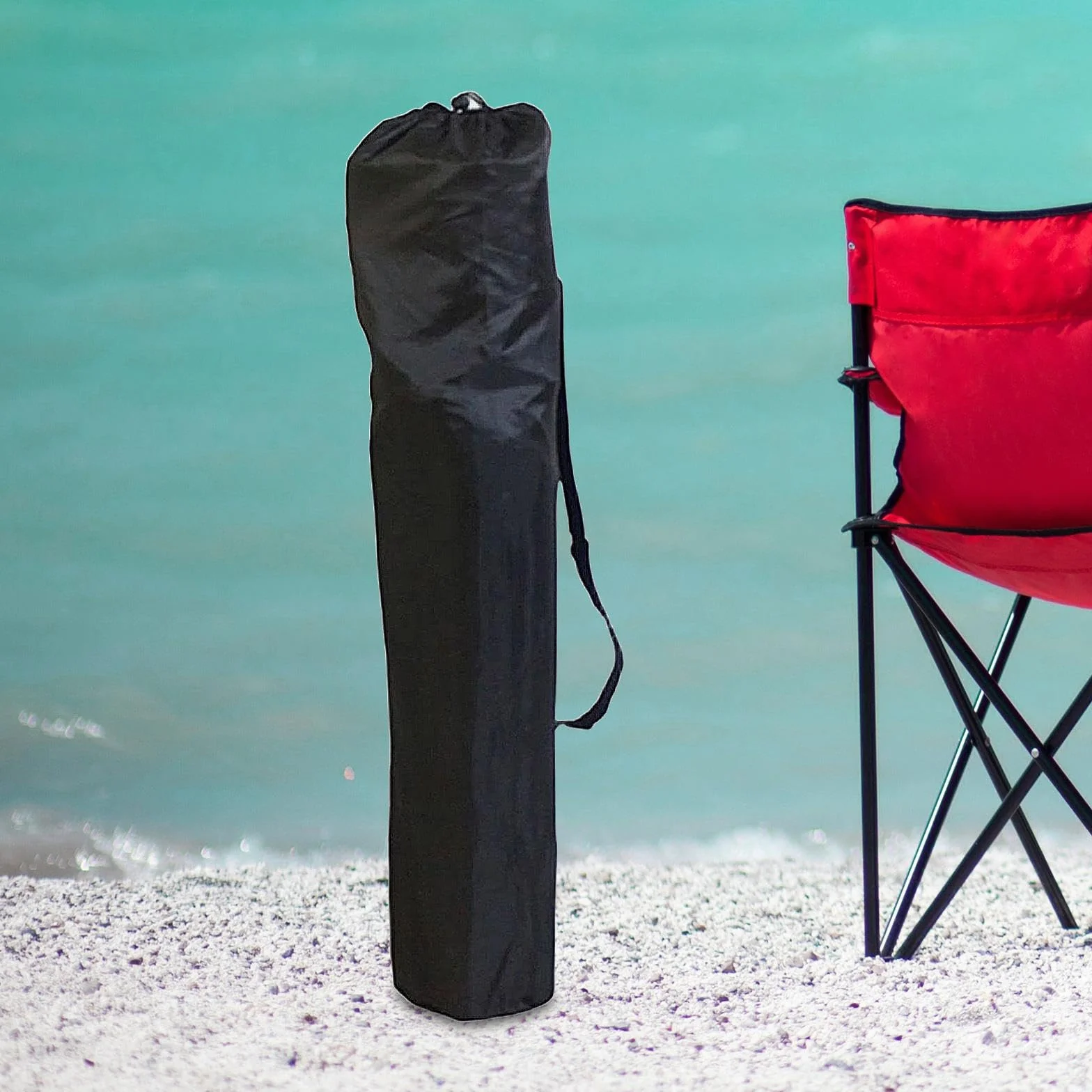 Bolsa de Transporte para Silla de Camping Funda Repuesto Almacenaje Portátil Costuras Reforzadas Pesca Caza Negro