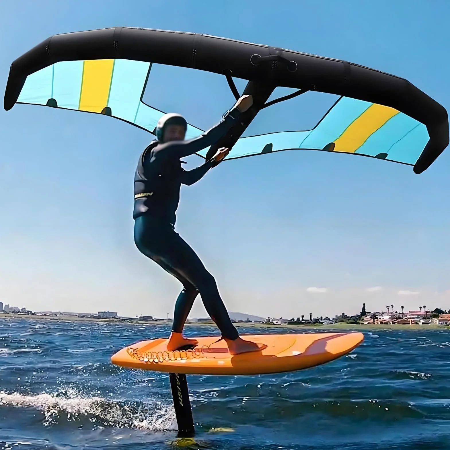 Cometa de Surf de Viento Inflable de Mano para Agua y Deportes de Nieve con Bomba y Mochila