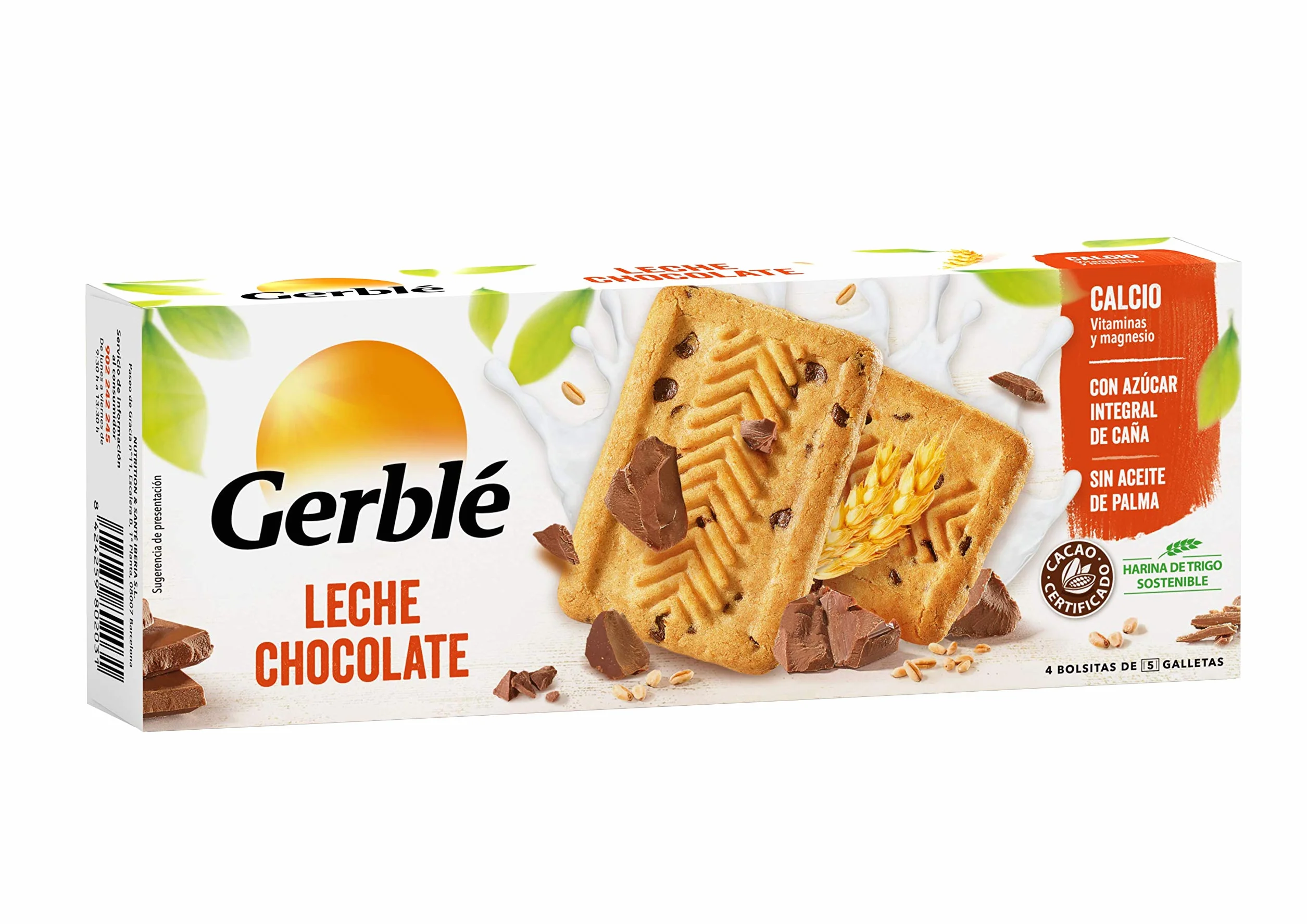 Gerblé Galleta de Leche, Chocolate y Yogur, 12 Unidades
