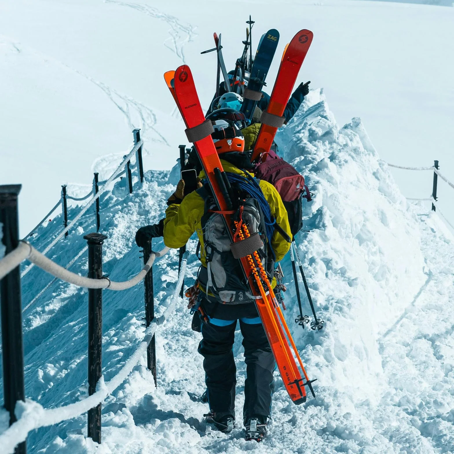 Ajustable Ski Carrier Strap, Fijaciones de Esquí, Correas Sujeción Esquí, Accesorio de Snowboard