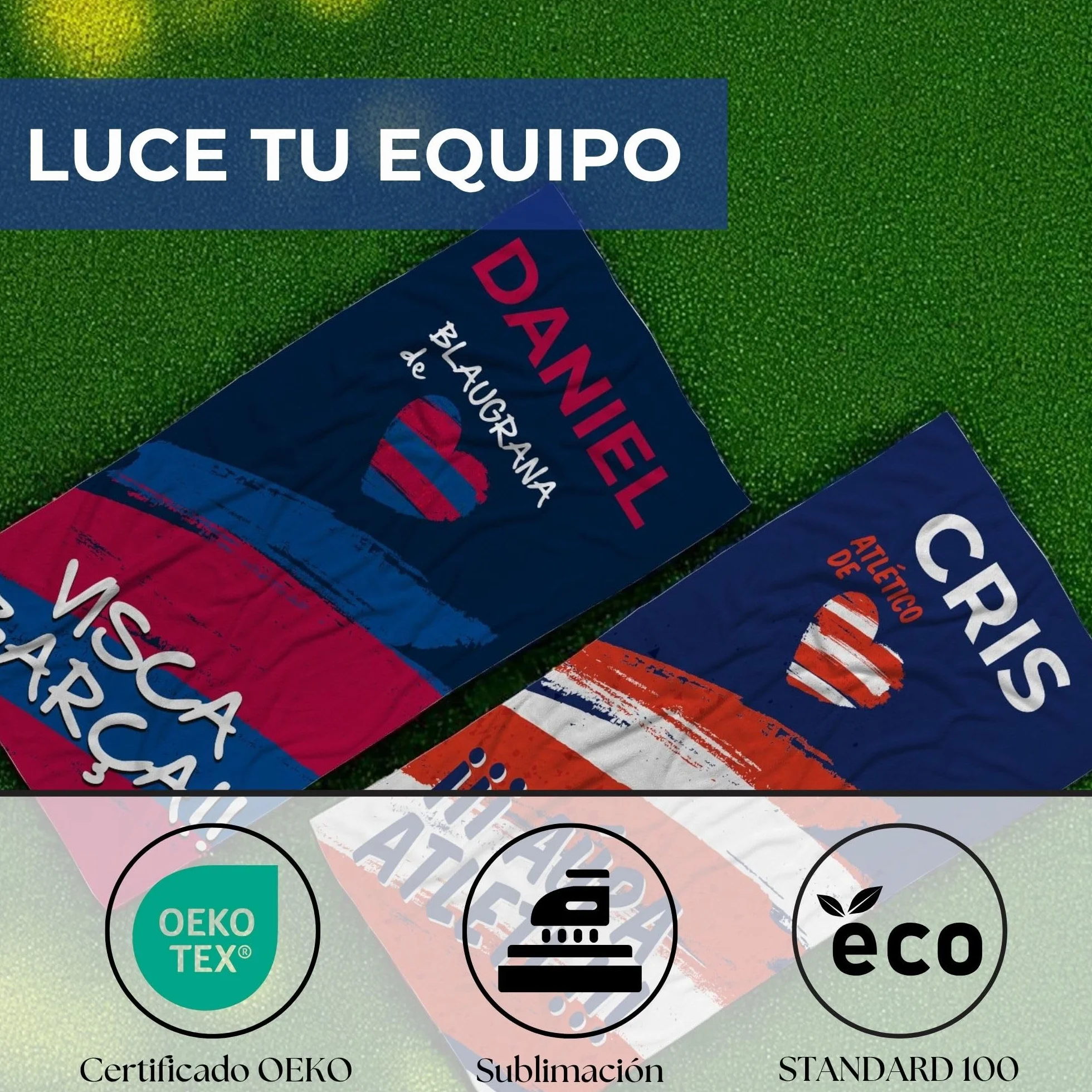 LolaPix Toalla Barcelona Personalizada Futbol Playa Regalo Nombre