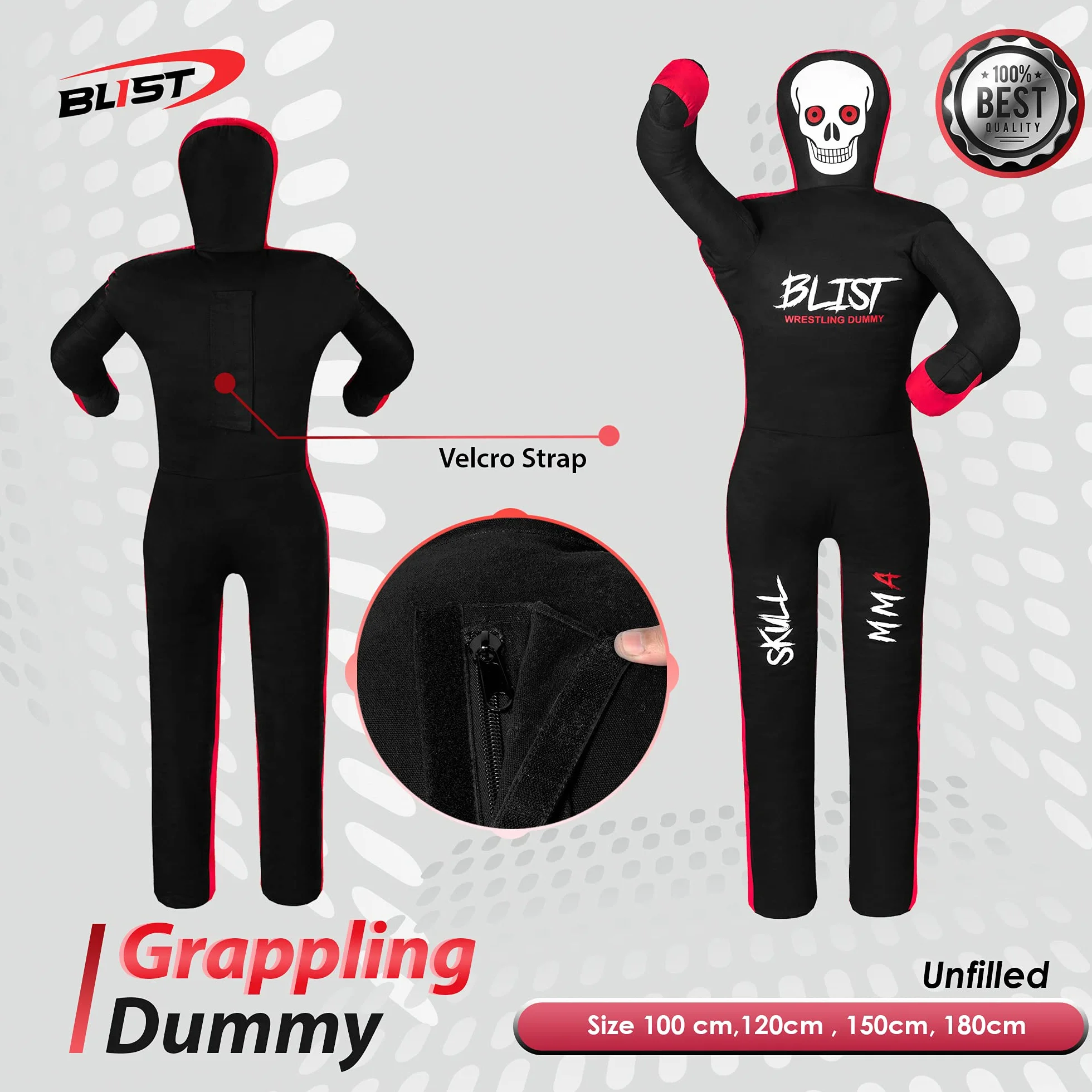 Blist Saco de boxeo brasileño BJJ Jiu Jitsu 70 pulgadas negro
