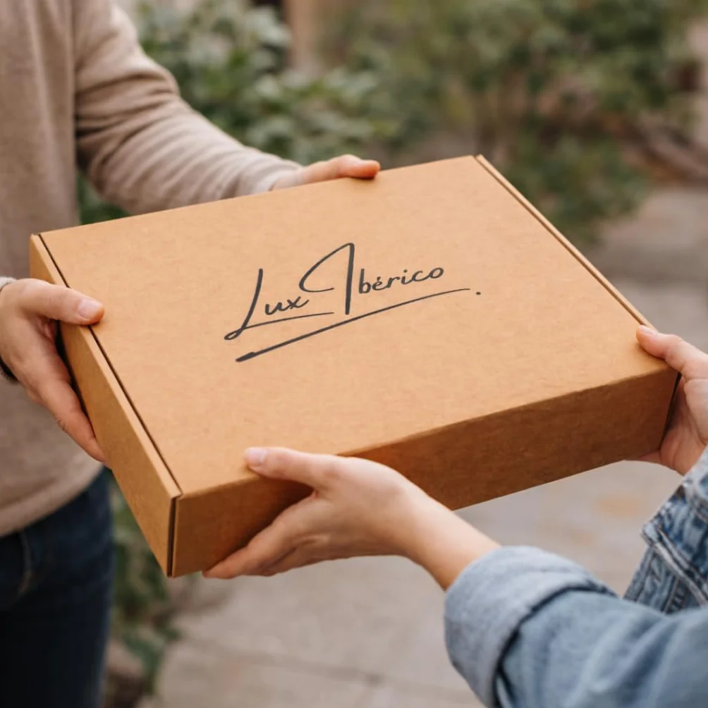 Lux Ibérico Lote Platon - Patés Extremeños, Panceta y Embutido | Chorizo y salchichón ibérico, panceta curada y tres patés extremeños para untar. Aperitivo completo listo para regalar.