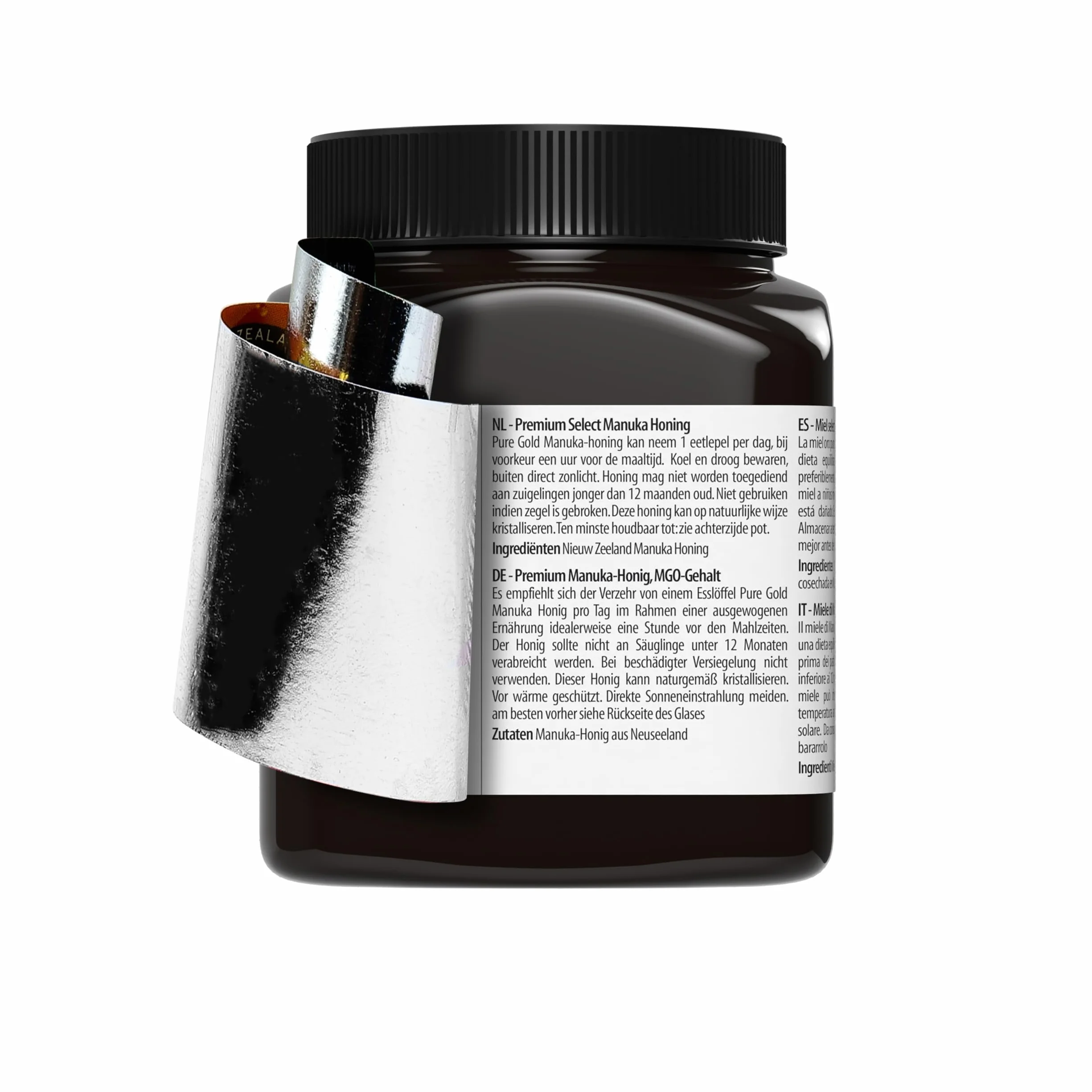 Pure Gold Miel Natural Cruda de Manuka, Ecológica, Producida en Nueva Zelanda
