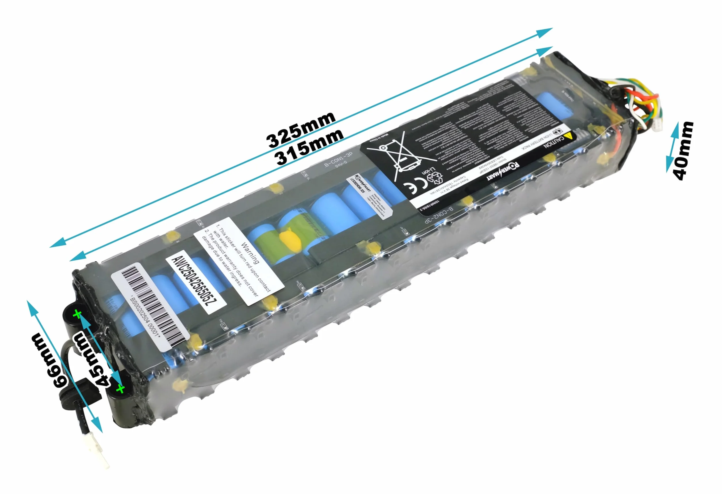 PowerSmart Batería de Litio 36V 7800mAh para Xiaomi 1S M365 Mi3