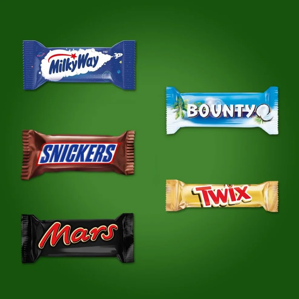 Mixed Minis, mini cajas de mezcla de chocolate (Mars, Twix, Snickers, Bounty y Milky Way), disfruta de una variedad de sabores de chocolate, ideal como regalo, para fiestas de cumpleaños
