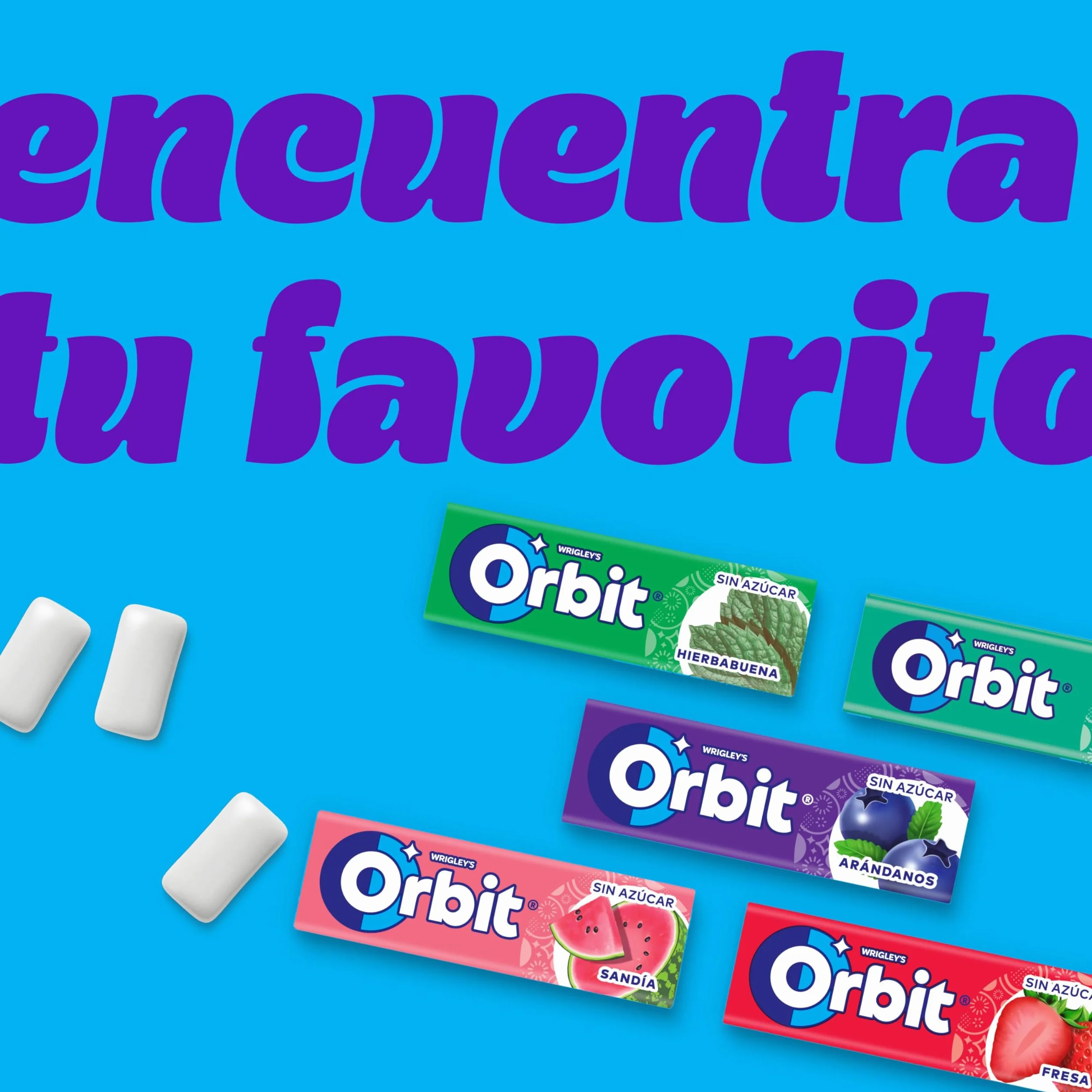 Orbit Bote de Chicles Sin Azúcar Sabor Eucalipto, Fresco, Intenso y de Larga Duración en formato Gragea (6 x 46 chicles)