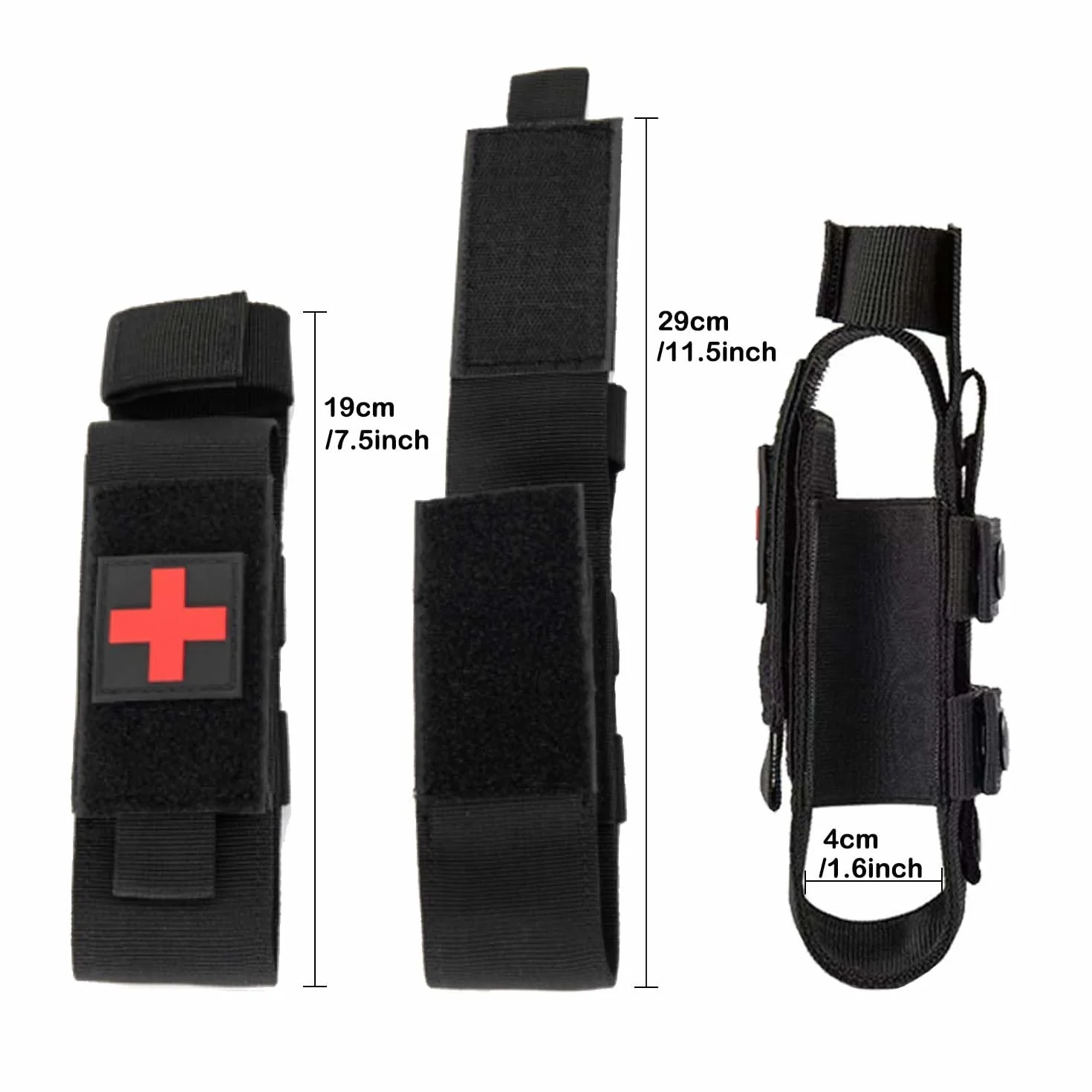 Torniquete Táctico Molle Bolsa Pouch TQ Portátil Militar Primeros Auxilios Estuche Trauma Negro