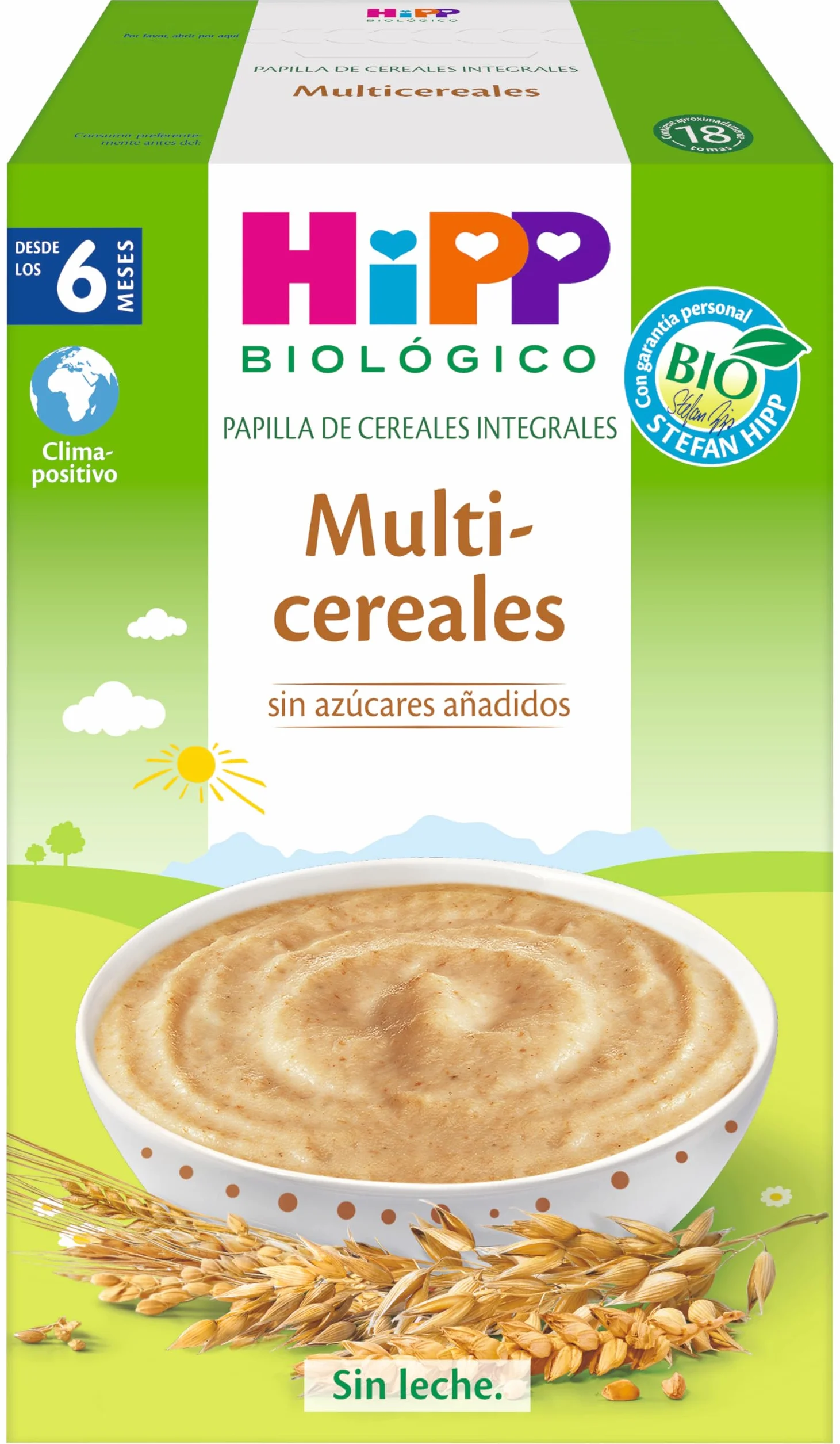 HiPP Biológico - Papilla Multicereales Bio - Pack x 4 cajas de 400 gr - Papilla de Cereales apta a partir de 6 meses - Sin lactosa, Sin Proteína de la Leche de Vaca y Sin azúcares