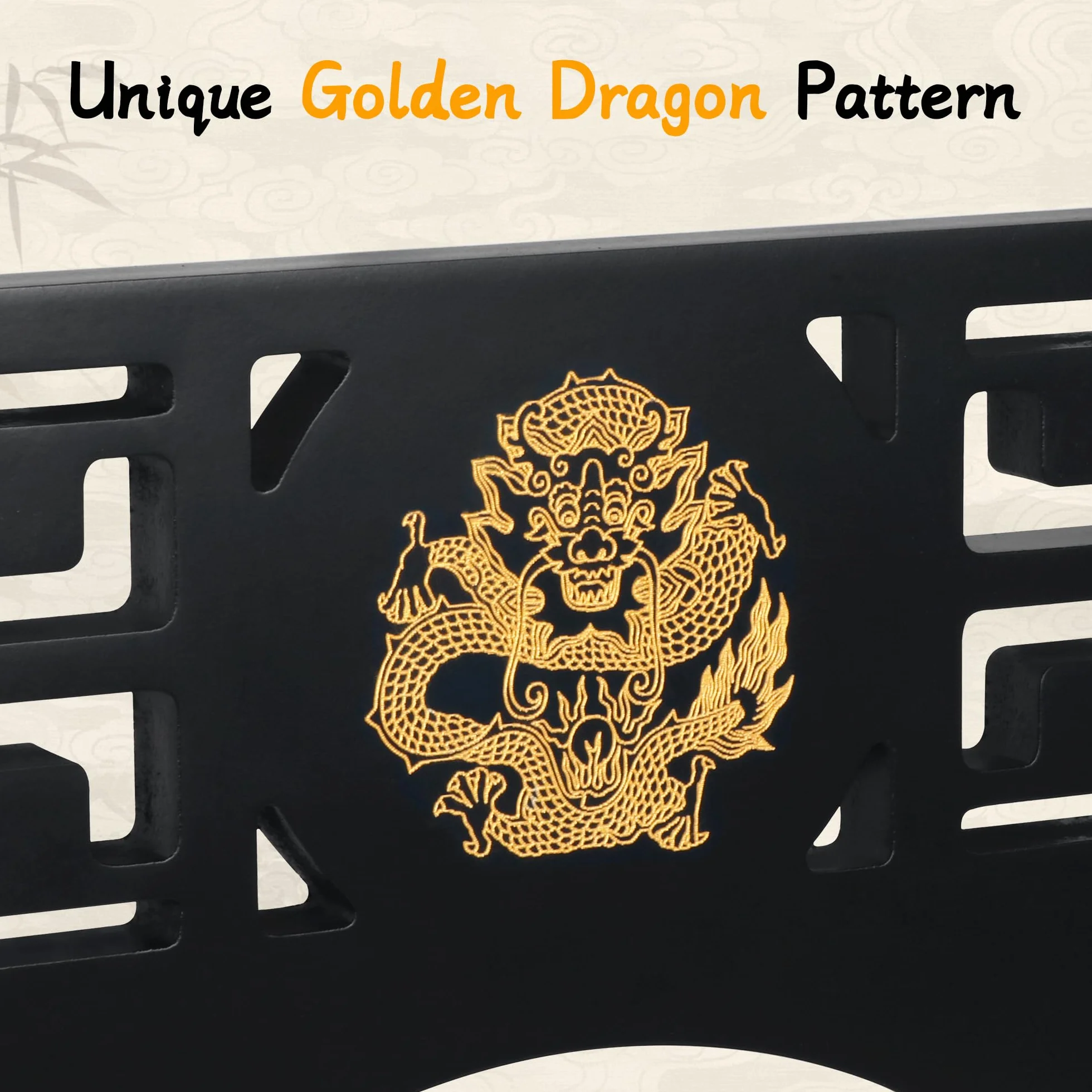 Alyoen Soporte de pared Katana 2 niveles gancho acolchado terciopelo patrón dragón soporte espada samurái sable láser Wakizashi