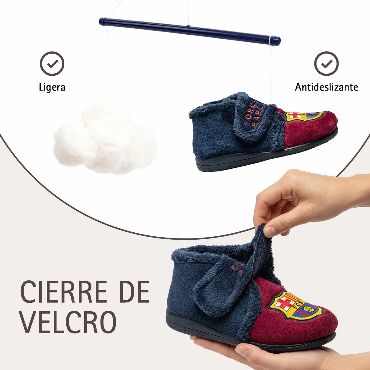 FC Barcelona MARPEN Slippers Botas de Invierno para Niño Niña con Velcro