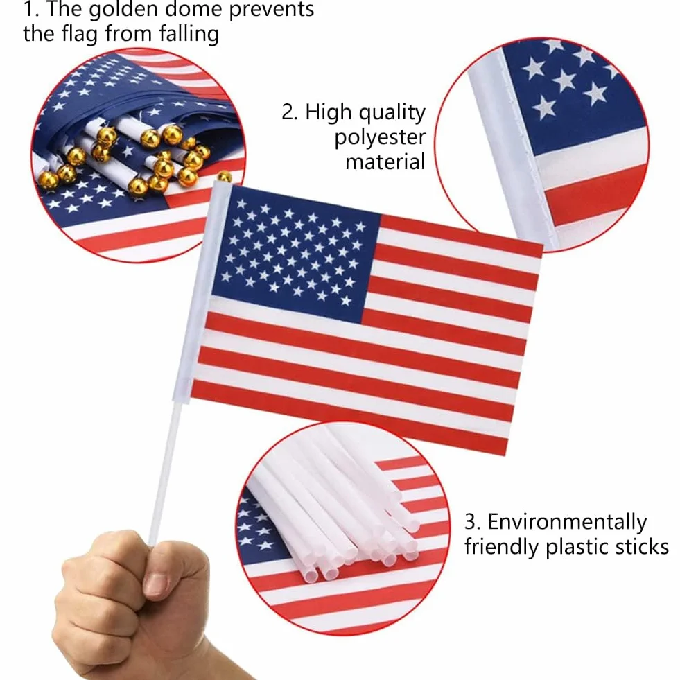 Banderas De Estados Unidos Miniatura 12PC Decoración Fiesta Copa Mundial