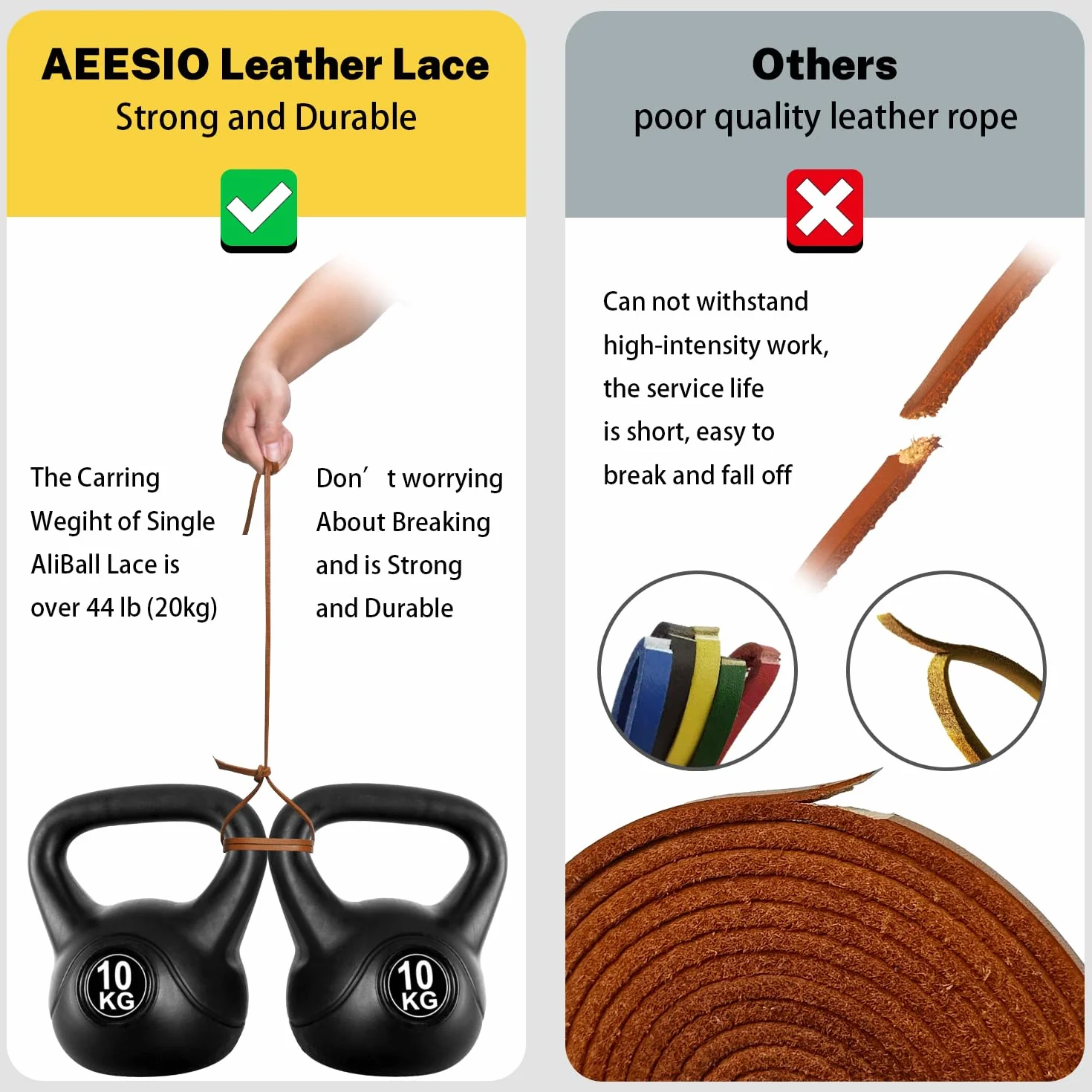 Kit de reparación de guantes de béisbol y sóftbol con cordones de cuero y aguja