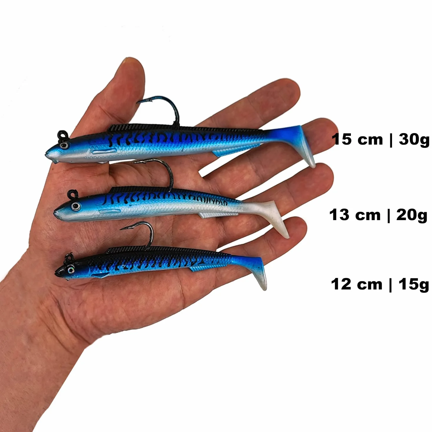 Cebo de goma para lucioperca 15 cm 30 g 6 unidades