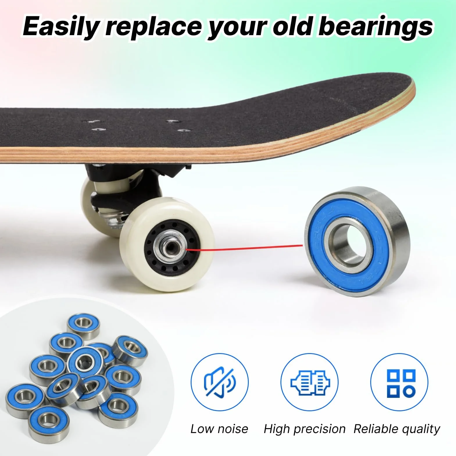 Rodamientos ABEC 9 8x22x7 mm Acero Inoxidable para Skateboards