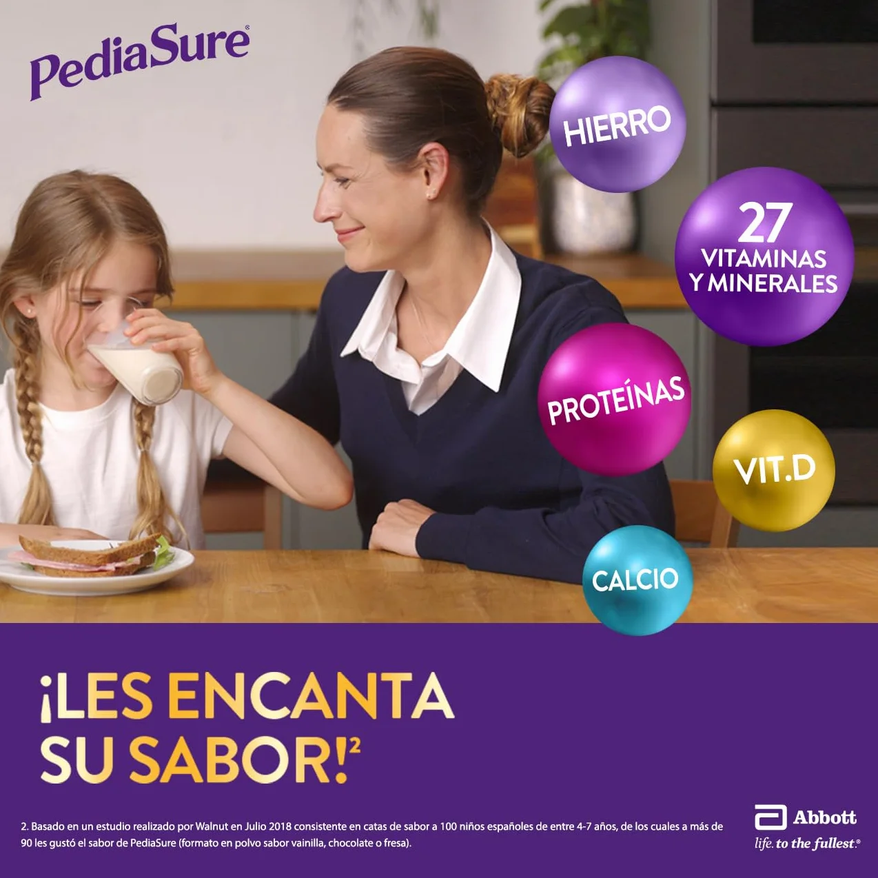 PediaSure – Sabor Cookies & Cream – Complemento Alimenticio para Niños con Proteínas, Vitaminas y Minerales – 850 gr
