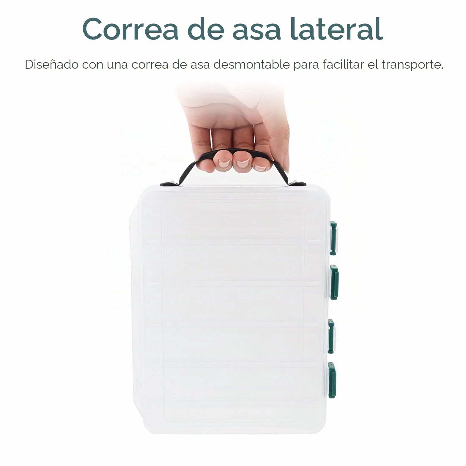 Caja de almacenamiento de aparejos de pesca transparente de plástico 10 rejillas 20 x 16 x 5 cm