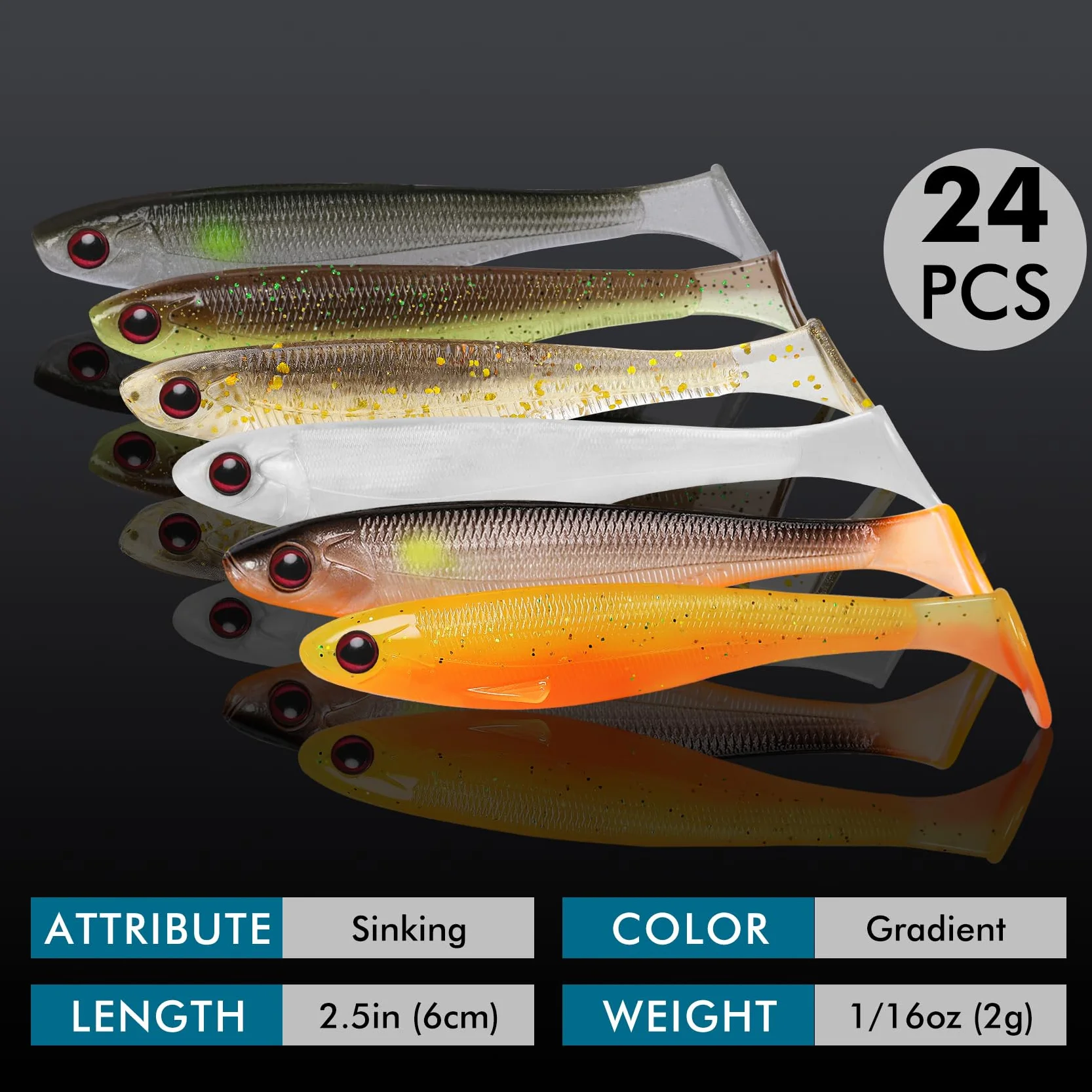 TRUSCEND Señuelos De Pesca para Trucha Bass, Paddle Tail Swimbaits, Plástico Blando Agua Dulce Salada