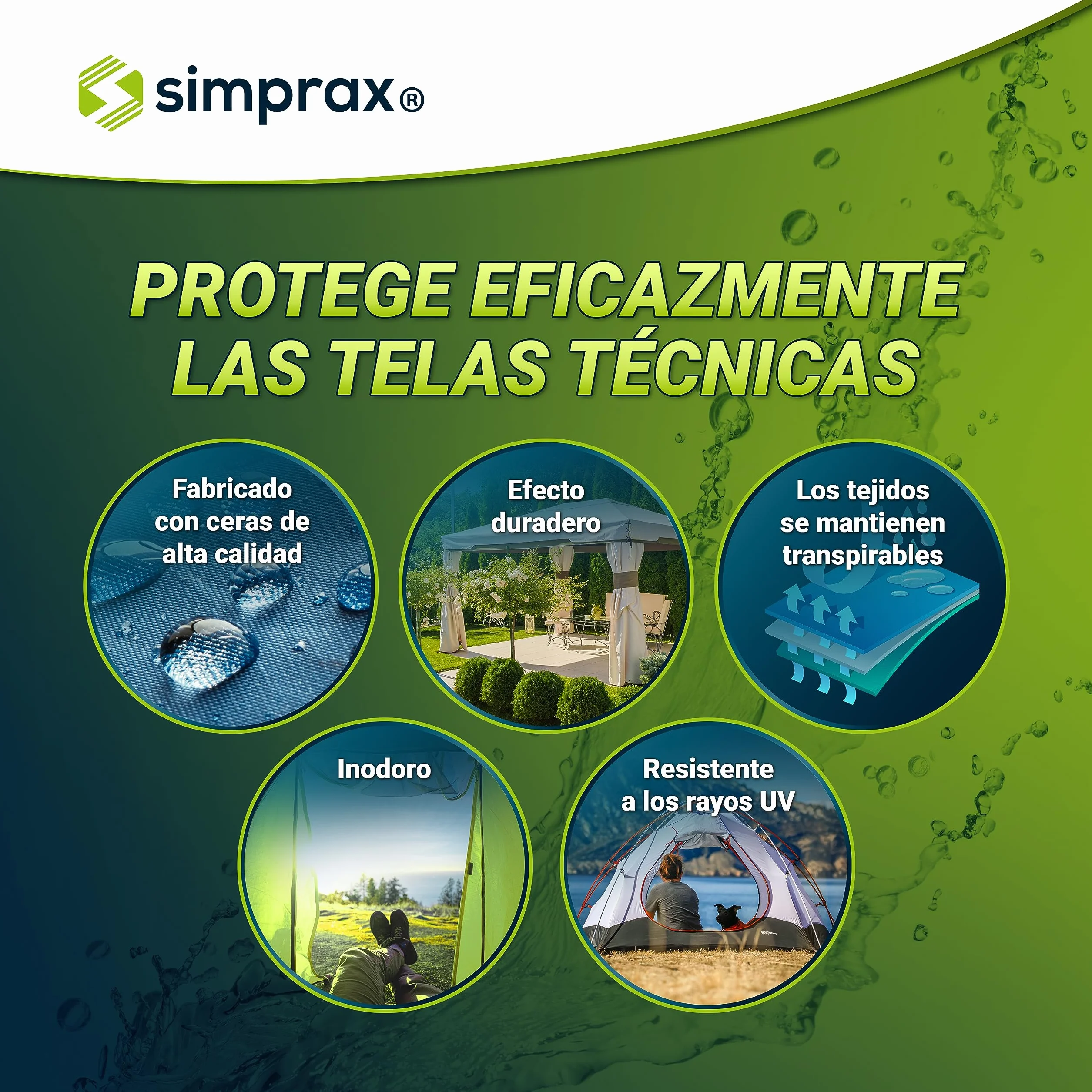 Spray Impermeabilizante Textil 5 L Certificado Oeko-Tex Protección UV