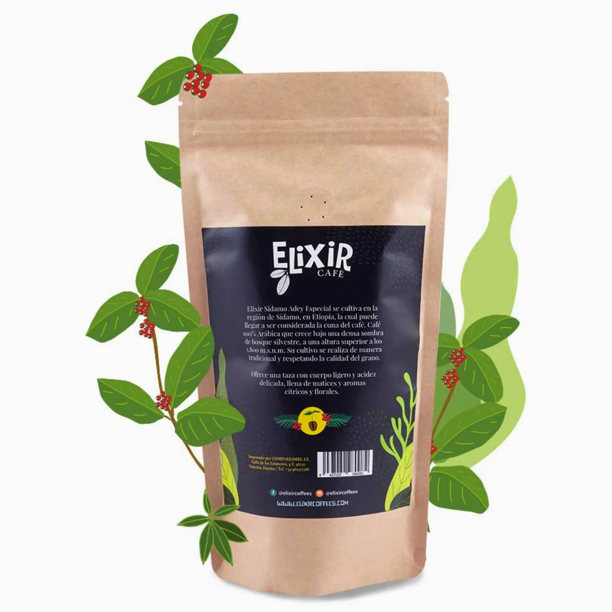 Cafe En Grano Natural 1kg Elixir - Cafe Especialidad Etiopía | Café En Grano 1kg | Café Arabica Etiopía | Intenso 5/5