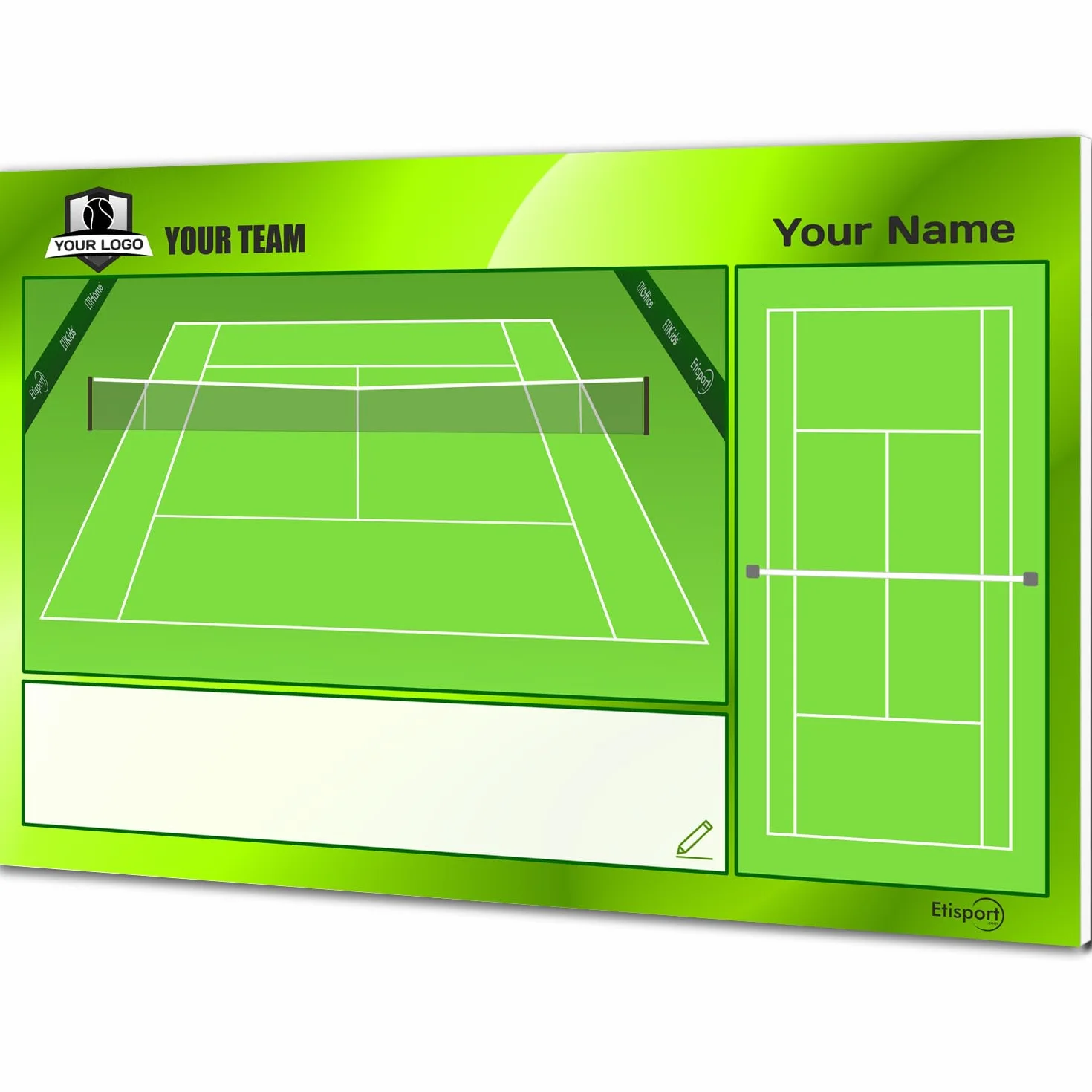 Personalizowana Tablica Taktyczna Tenis dla Trenera z Nazwą i Herbem Klubu