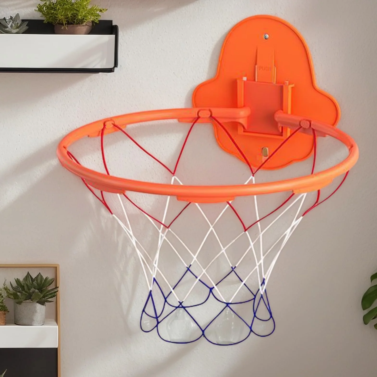 Aro de baloncesto reforzado 32 cm plegable montaje en pared silencioso para niños