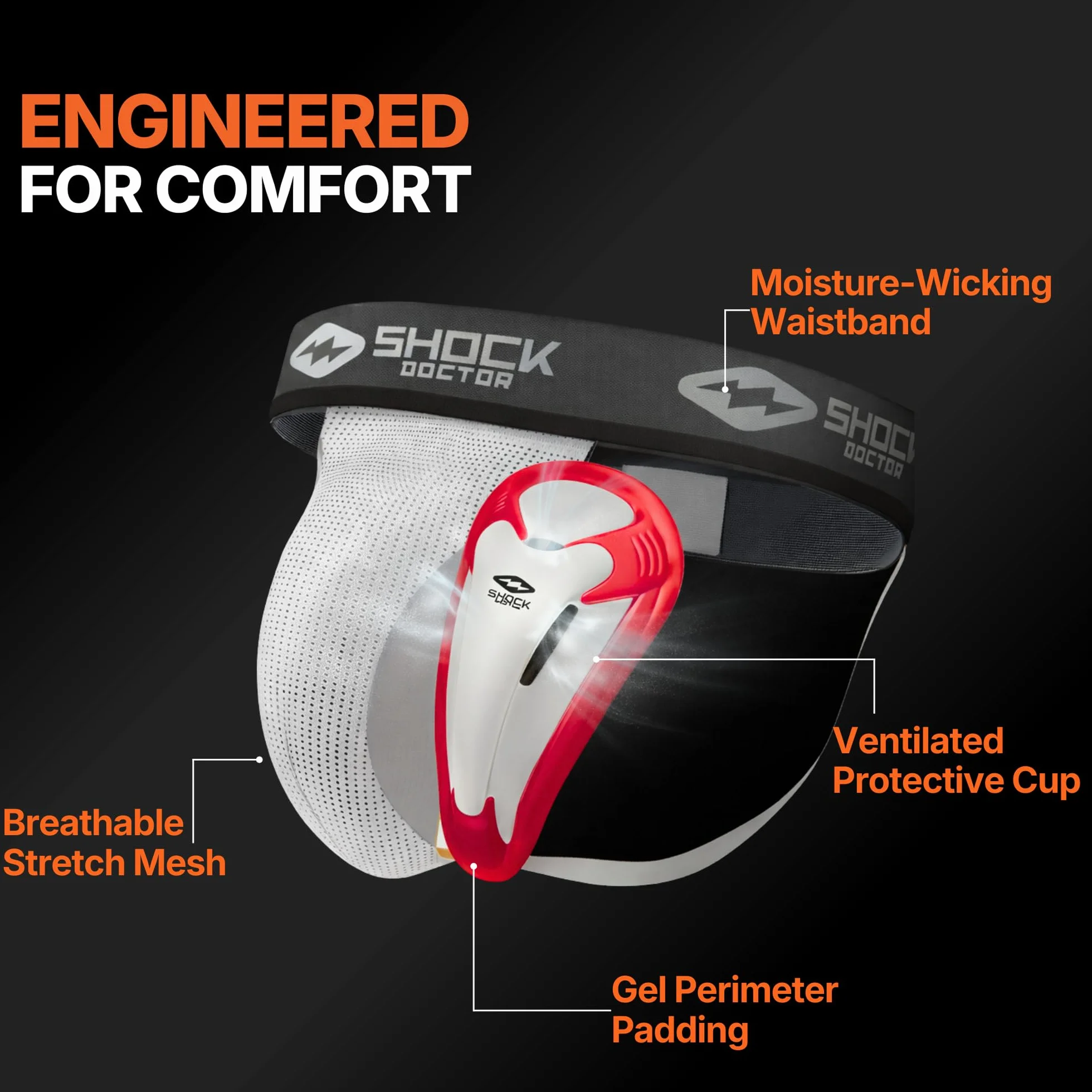 Shock Doctor Core Cuquilla Suspensorio Taza Bioflex Niños Blanco L