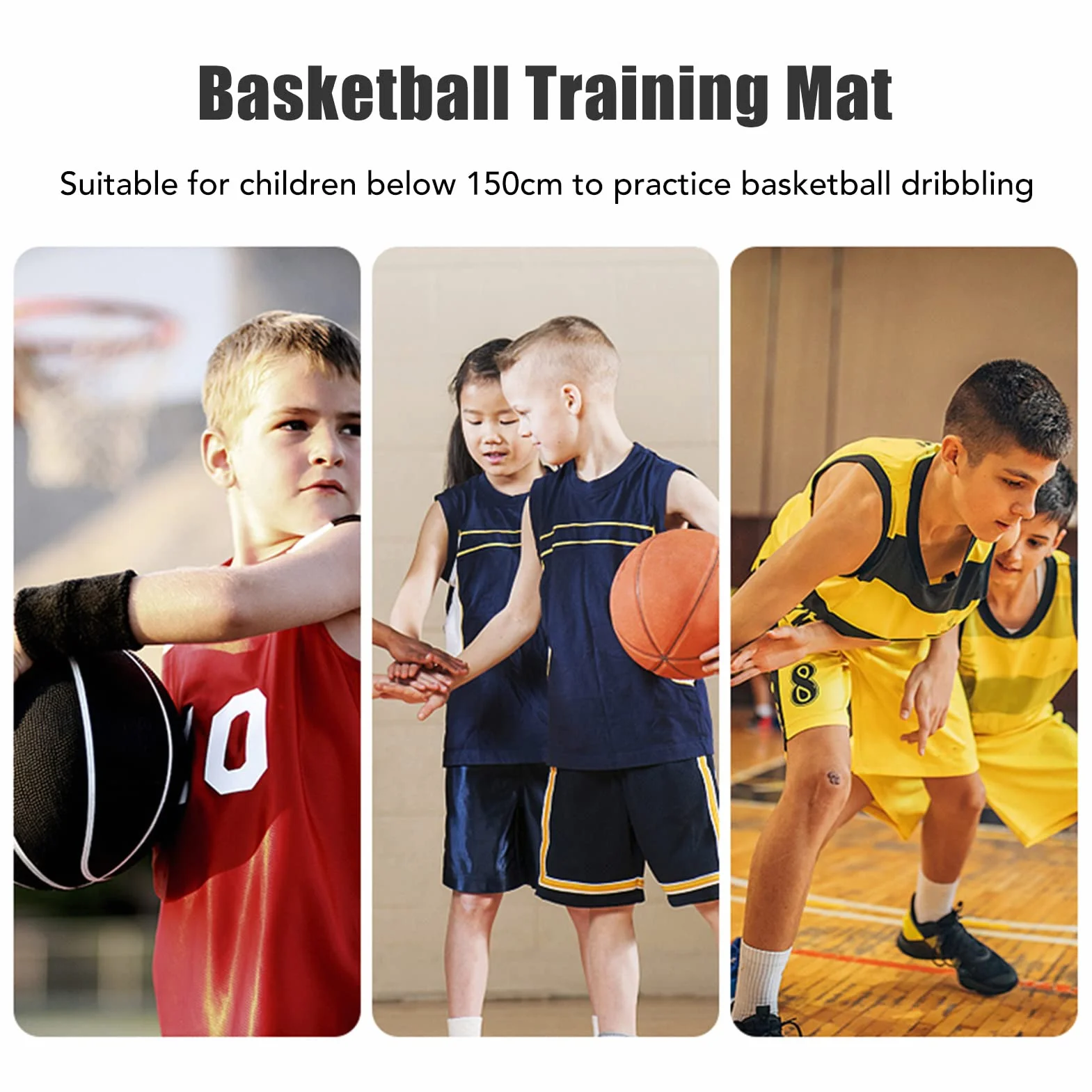 Asixxsix Almohadilla de Paso de Baloncesto Plegable de Goma 2 mm para Driblar Entrenamiento