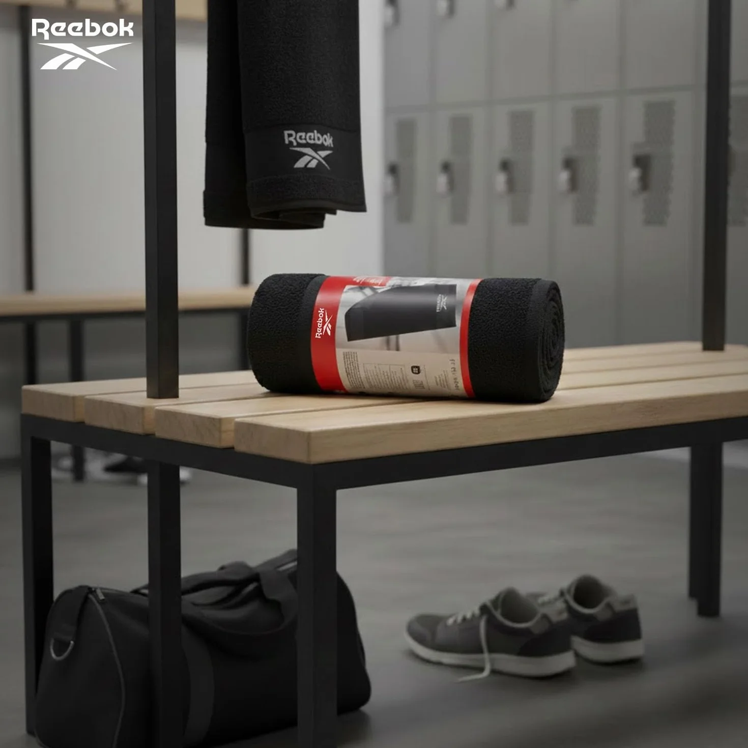 Reebok Toalla de Gimnasio Capri de Algodón 40x80 cm Negro
