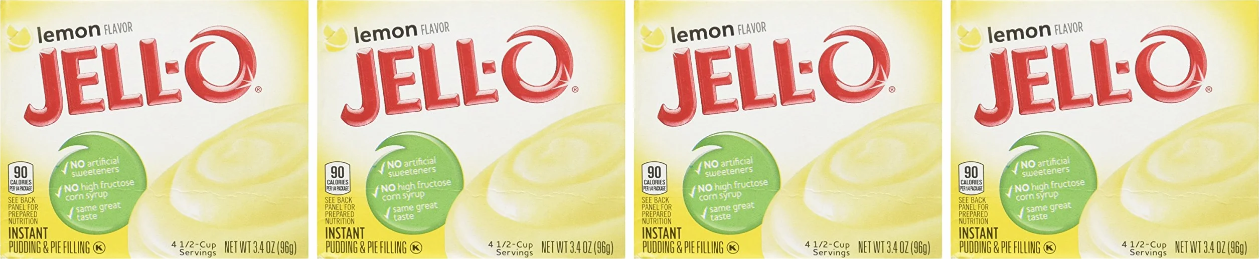 Jell-O - Sabor de limón pudín instantáneo y relleno de pastel, 3,4 oz (96 g) 4-pack