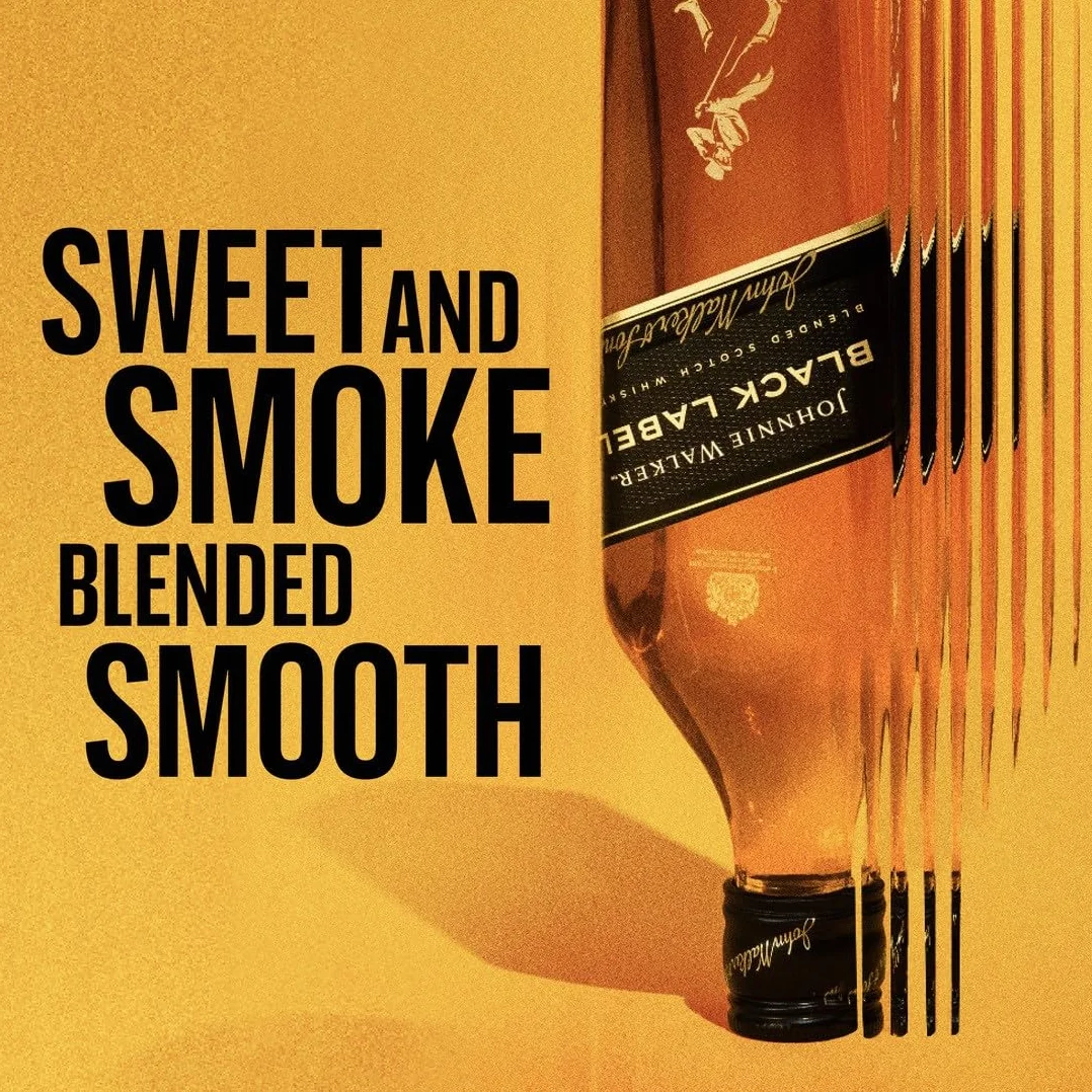 Johnnie Walker Black label, Whisky escocés blended 12 años, 1 l