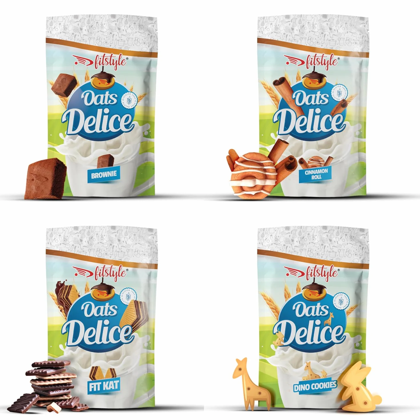 Harina de avena Integral SIN GLUTEN 500g sabor BROWNIE| Para recetas | Sin azúcar añadido y fuente de fibra | Mantiene el sabor