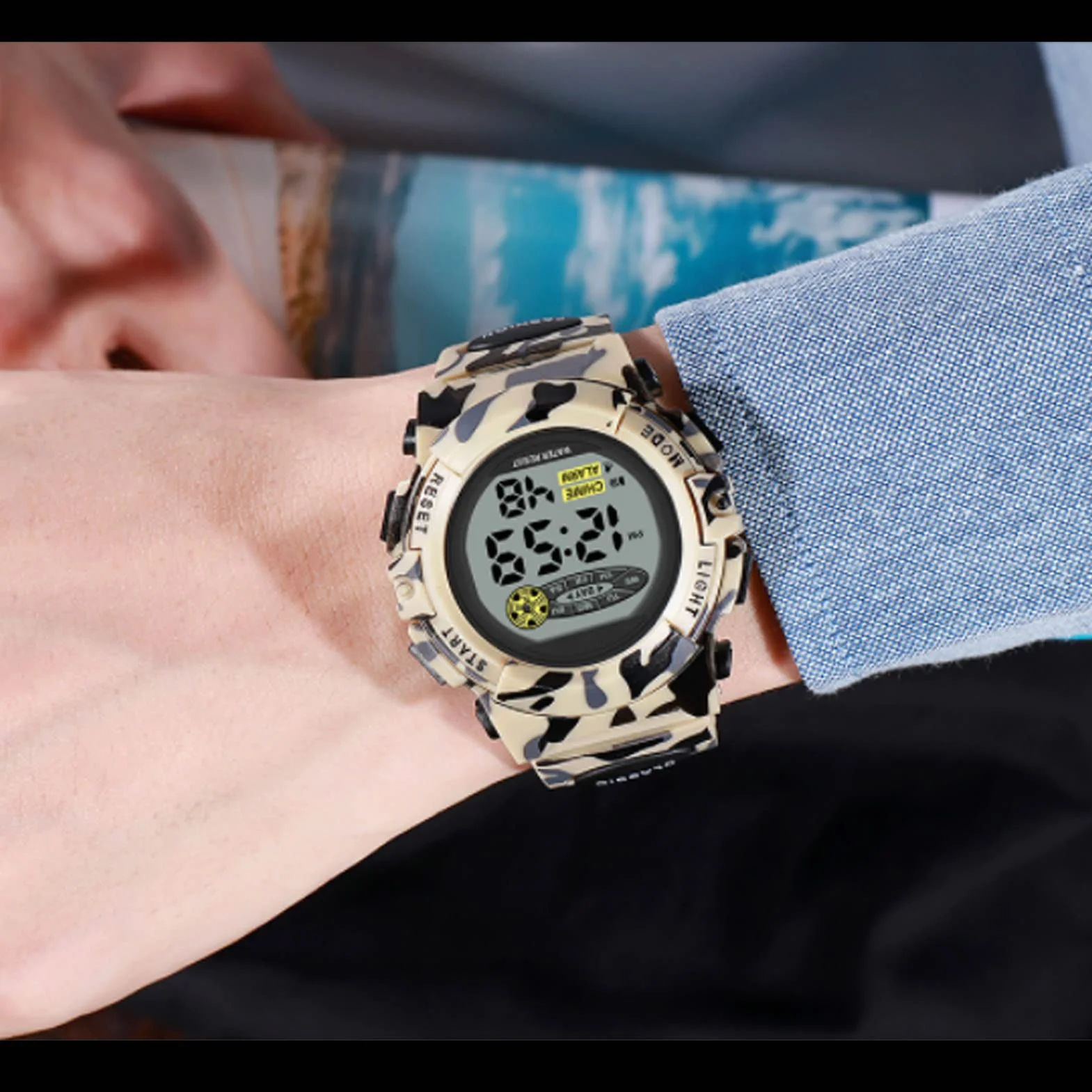 VGEBY Reloj Deportivo Digital Cronógrafo Noctilucente a Prueba de Agua para Hombres