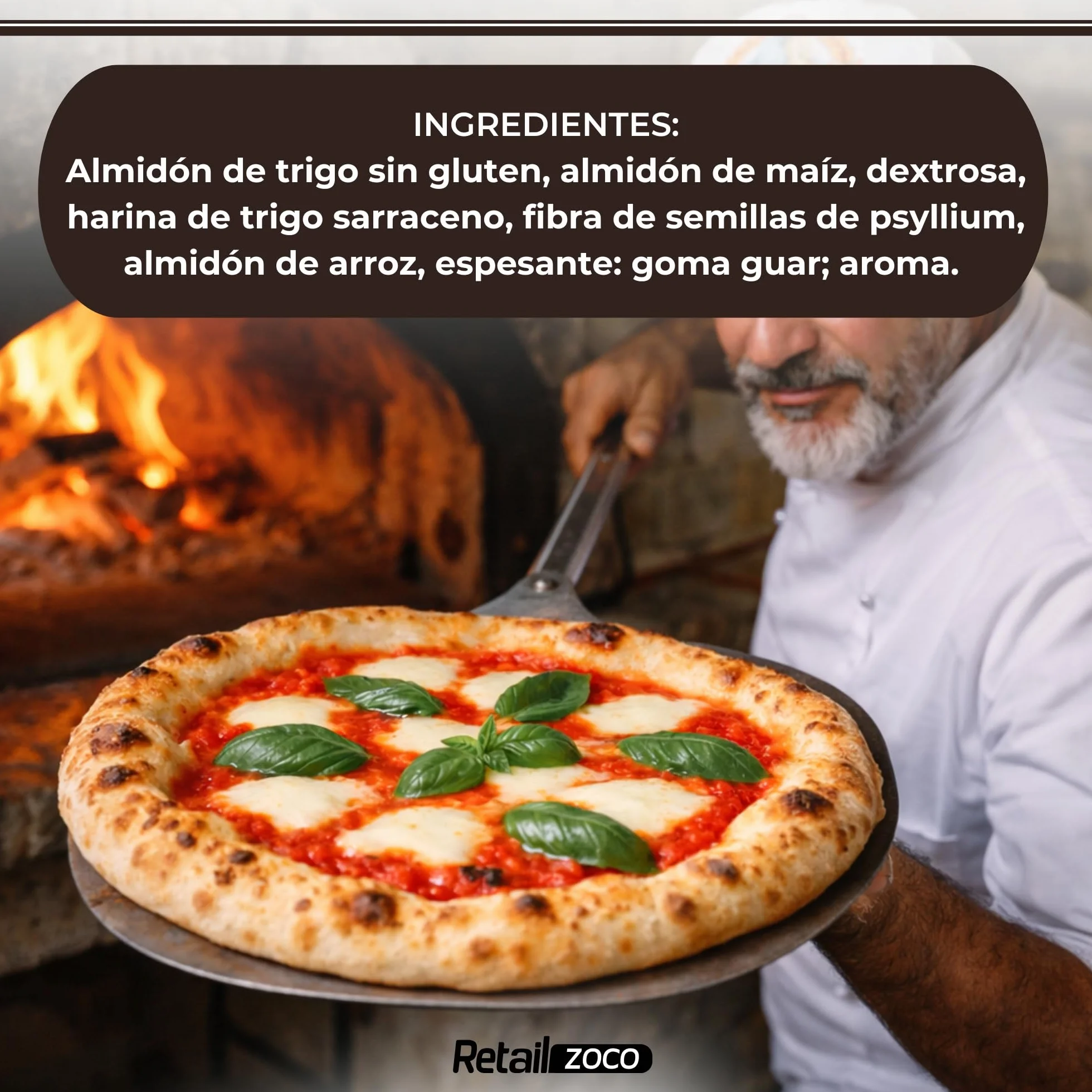Harina Sin Gluten FioreGlut Caputo, Origen Italiana, ideal para una buena pizza o de un pan aromático, Sin Gluten, Sin Lactosa, Sin Huevos, Proteina 1%, Contiene 1 unidad de 1 Kg