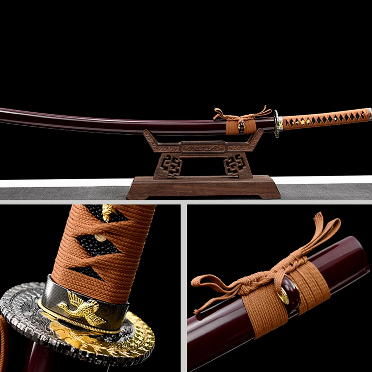 Katana Japonesa de Bambú 103 cm Espada Samurái Tradicional de Madera Bokken Artesanal para Entrenamiento de Kendo