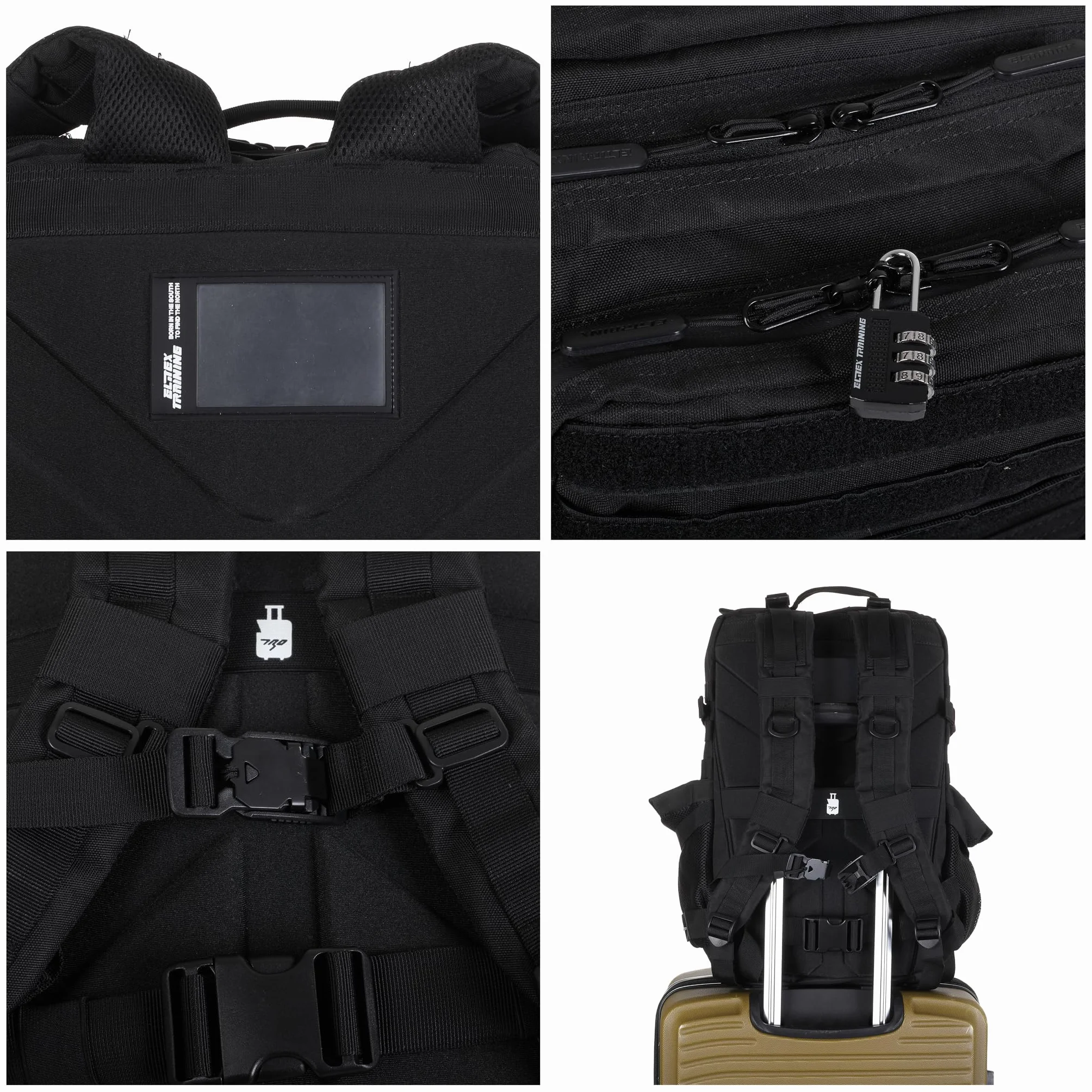 ELITRAINX Mochila Táctica 45L Oxford 1000D Repelente al Agua