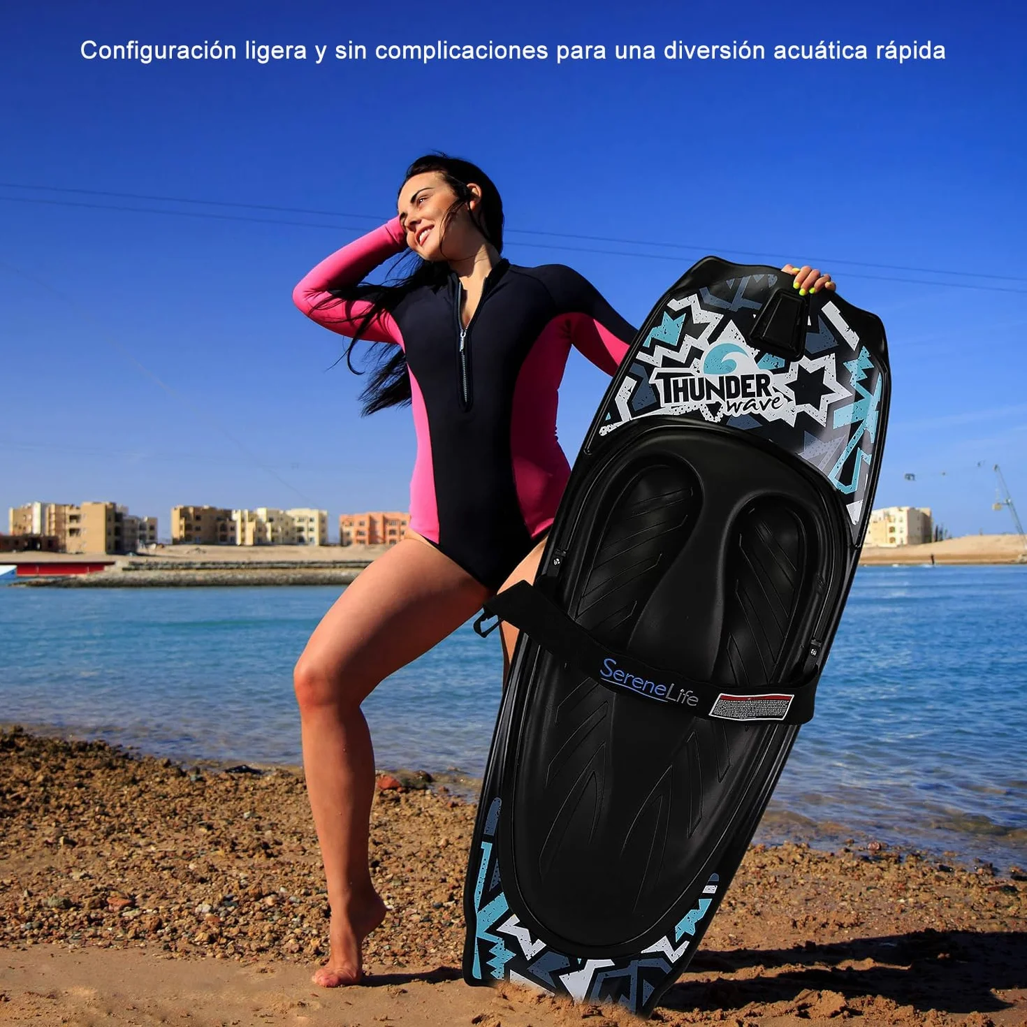 SereneLife Plancha Kneeboard Tabla Correa Ajustable Boogie Surf