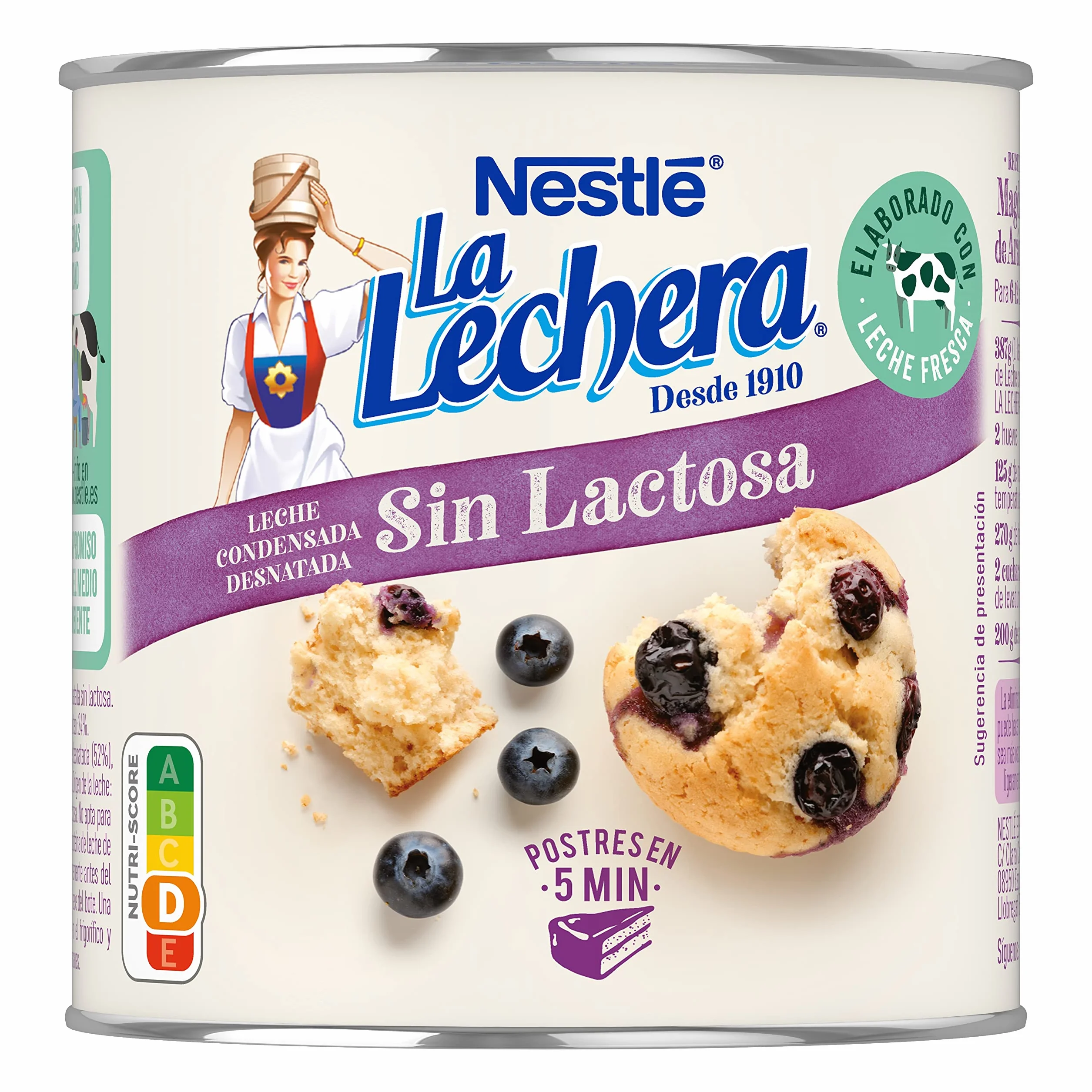 NESTLÉ LA LECHERA leche condensada desnatada Sin Lactosa Lata 6x387g