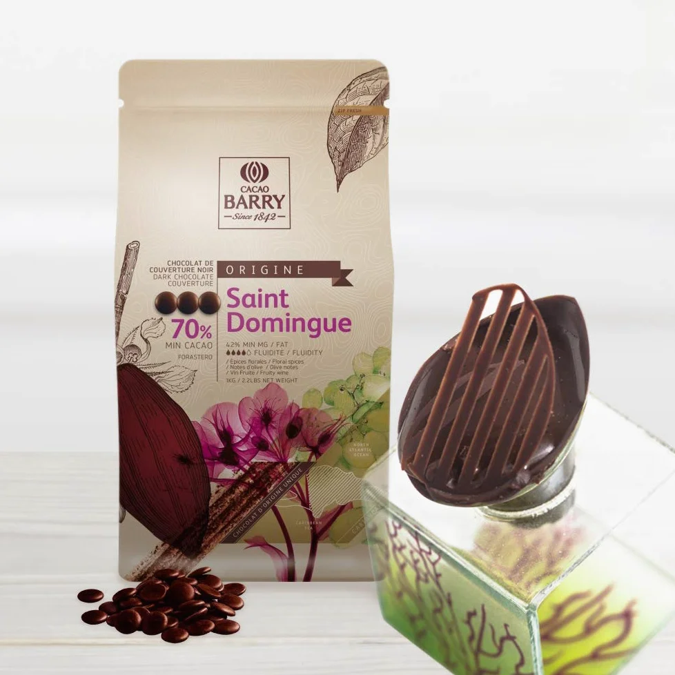 Cacao Barry Origine - 70% Saint Domingue Chocolate Negro Cobertura (pistoles) 2.5kg
