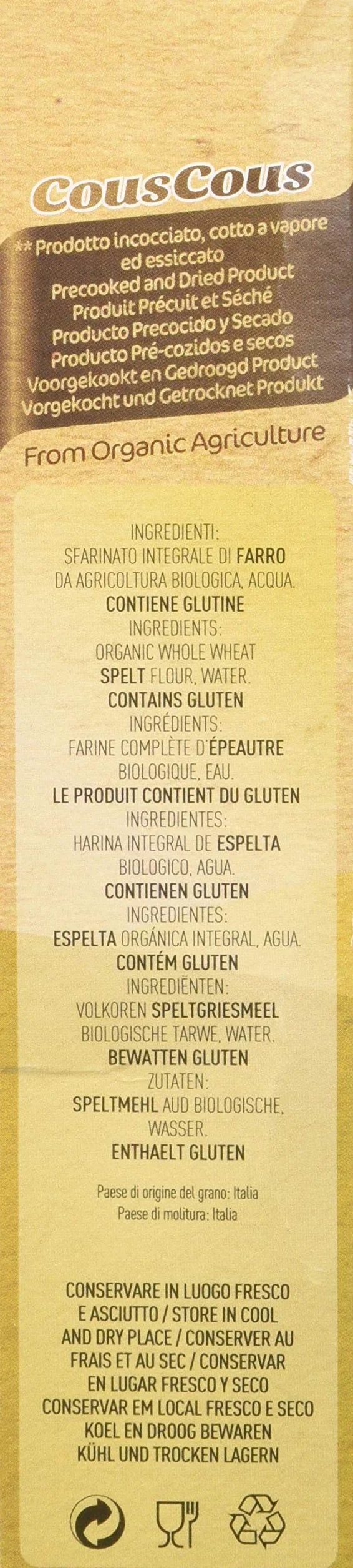 Biovita Cous Cous Espelta 5 Minutos, 500 Gramos