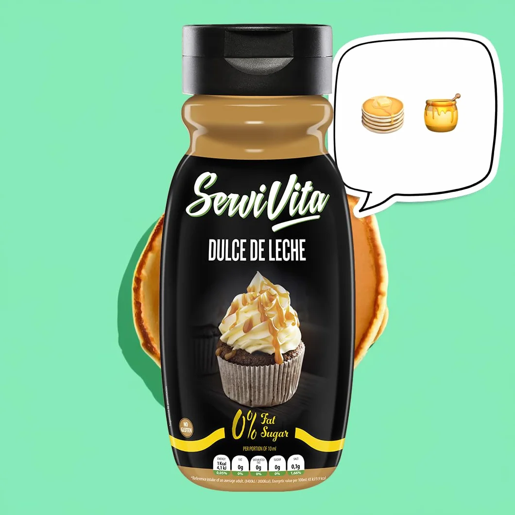 ServiVita – Pack Salsas Saludables 0%, Sin Azúcares, Sin Grasas, Sin Grasas Saturadas, Pack 3 salsas x 320ml - Sabor Dulce de leche