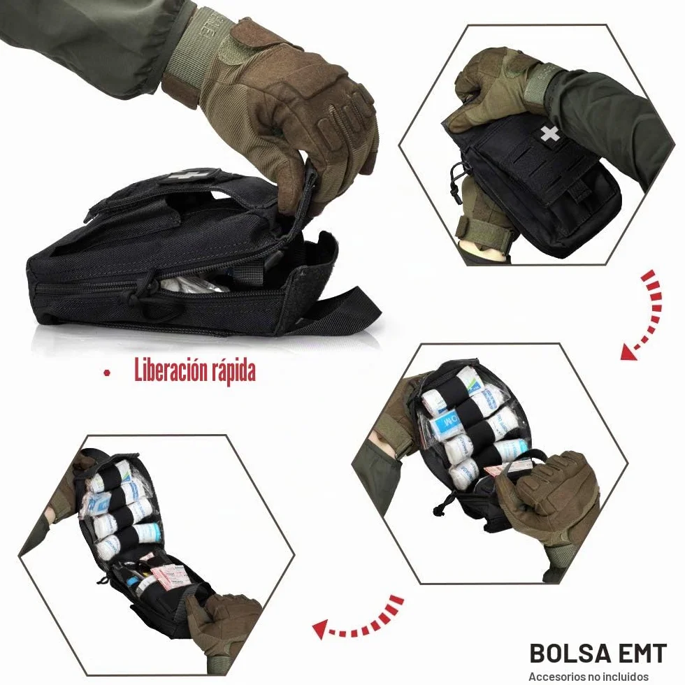 WYNEX Bolsa táctica primeros auxilios diseño cortado láser Molle EMT IFAK supervivencia organizadora médica emergencia