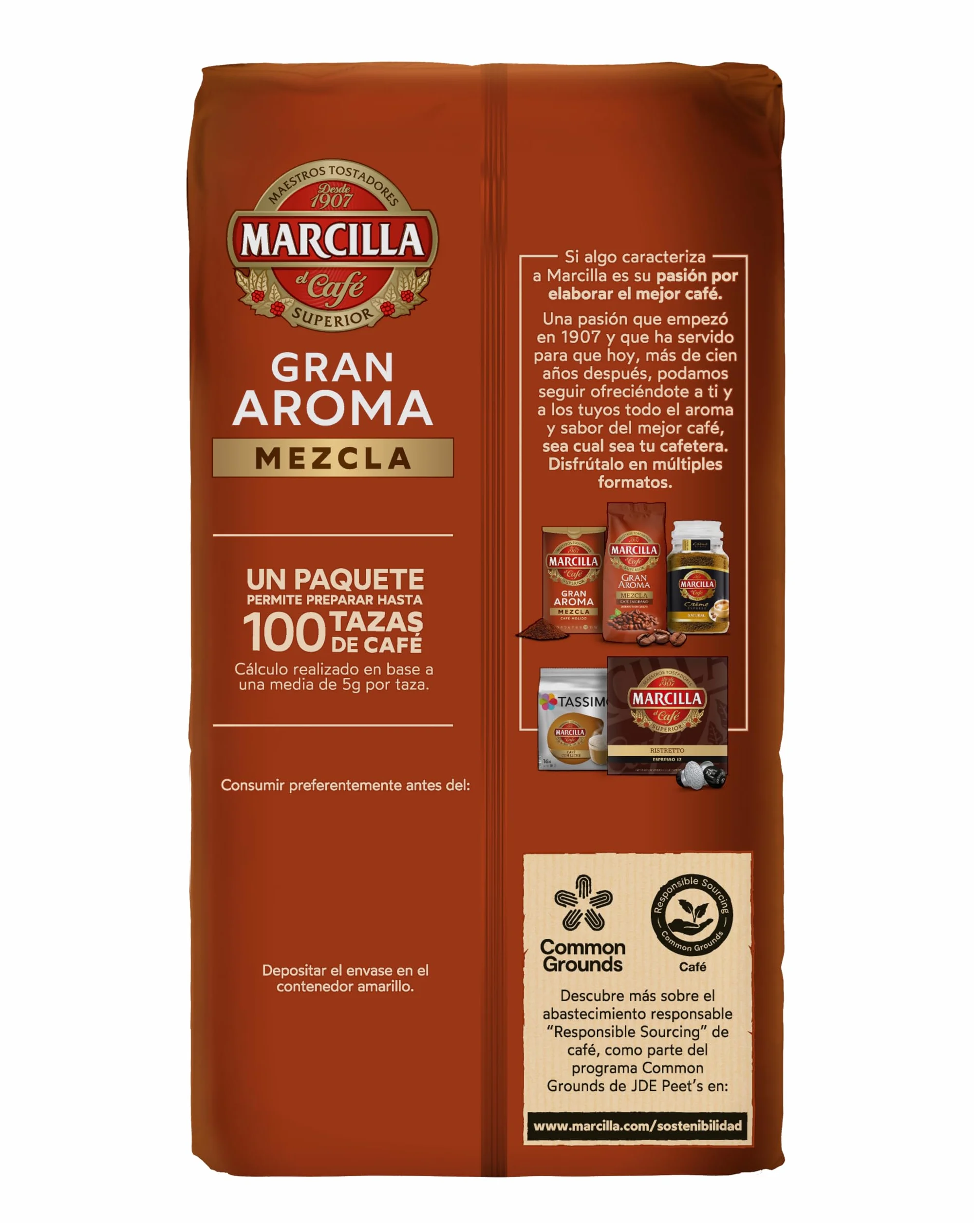 Marcilla Café Molido Mezcla |500 g | Para Cafetera Italiana, de Filtro o Pistón