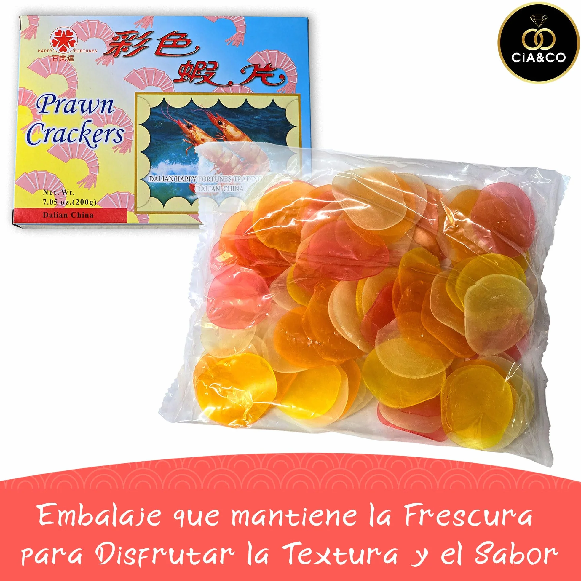 Obleas de Pan de Gambas de Colores para freír - Pack Ahorro 3 x 200 Grs (Total 600grs) · Autentico Pan de Gambas Chino Colores
