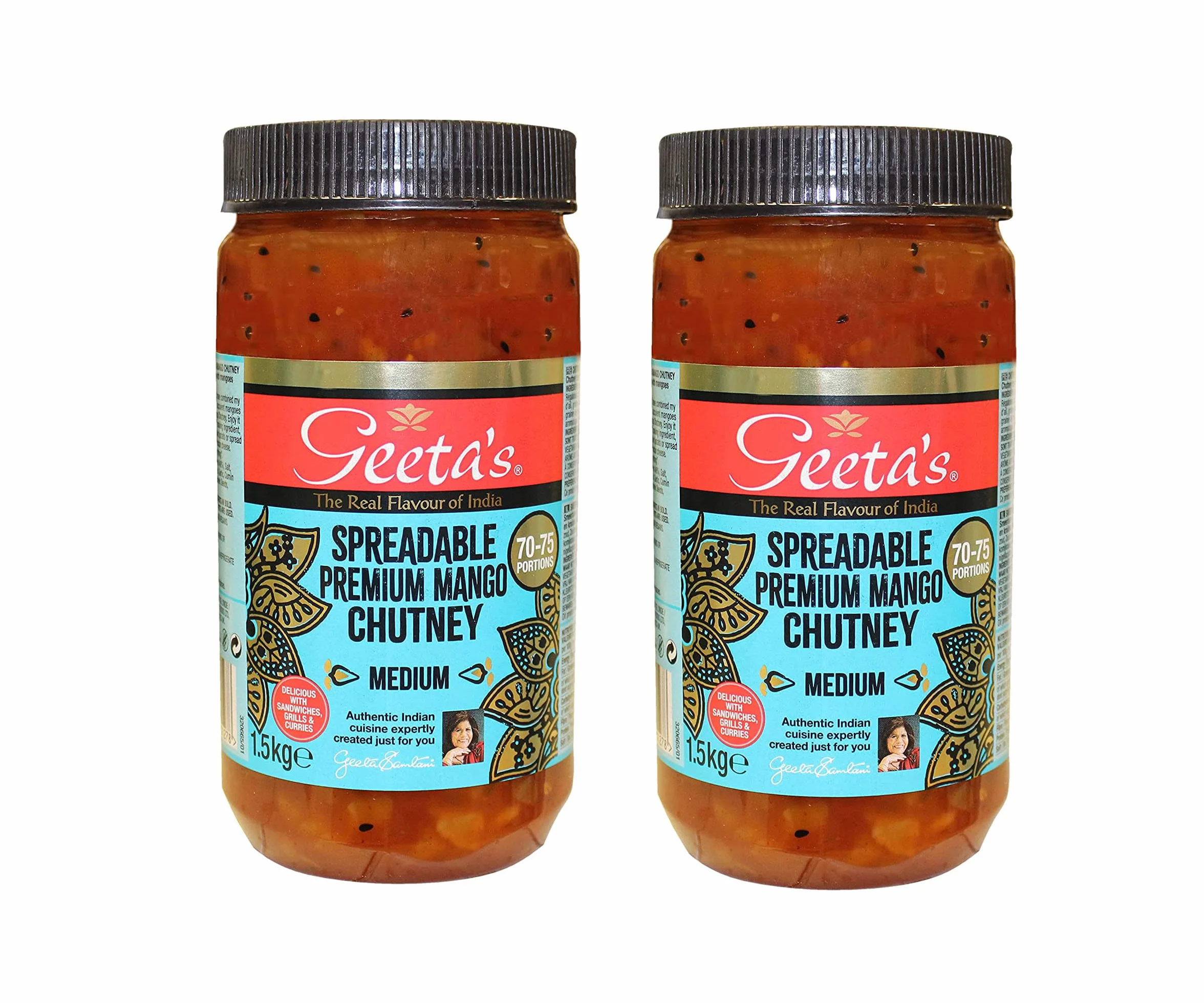 Chutney de mango Geeta's 1,5 kg sin gluten sin sabores artificiales