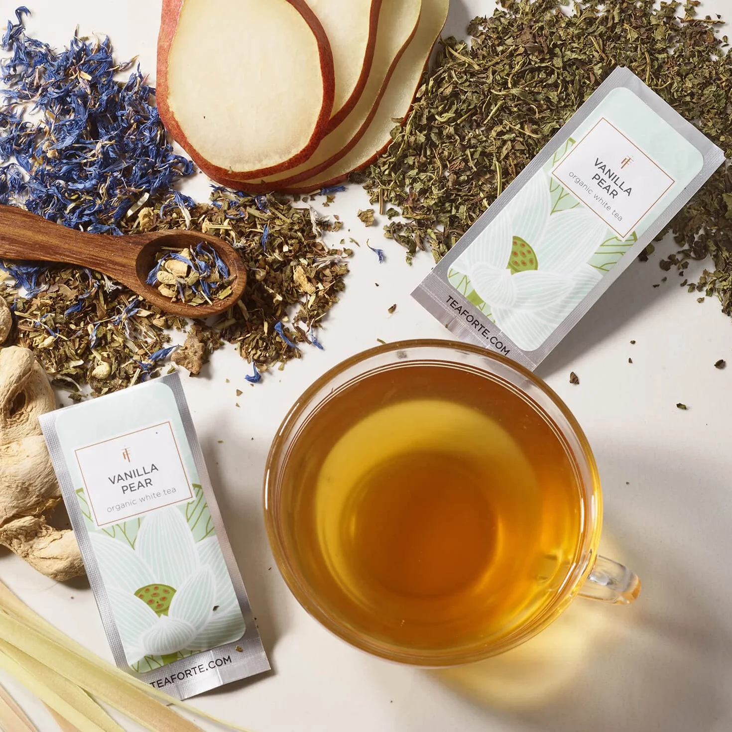 Té Hojas Sueltas Flor de Loto de UN SOLO USO de Tea Forte, Caja de Té Variado, 15 Bolsas de Un Solo Uso - Té Negro, Té Verde, té Oolong, Té Blanco, Té de Hierbas