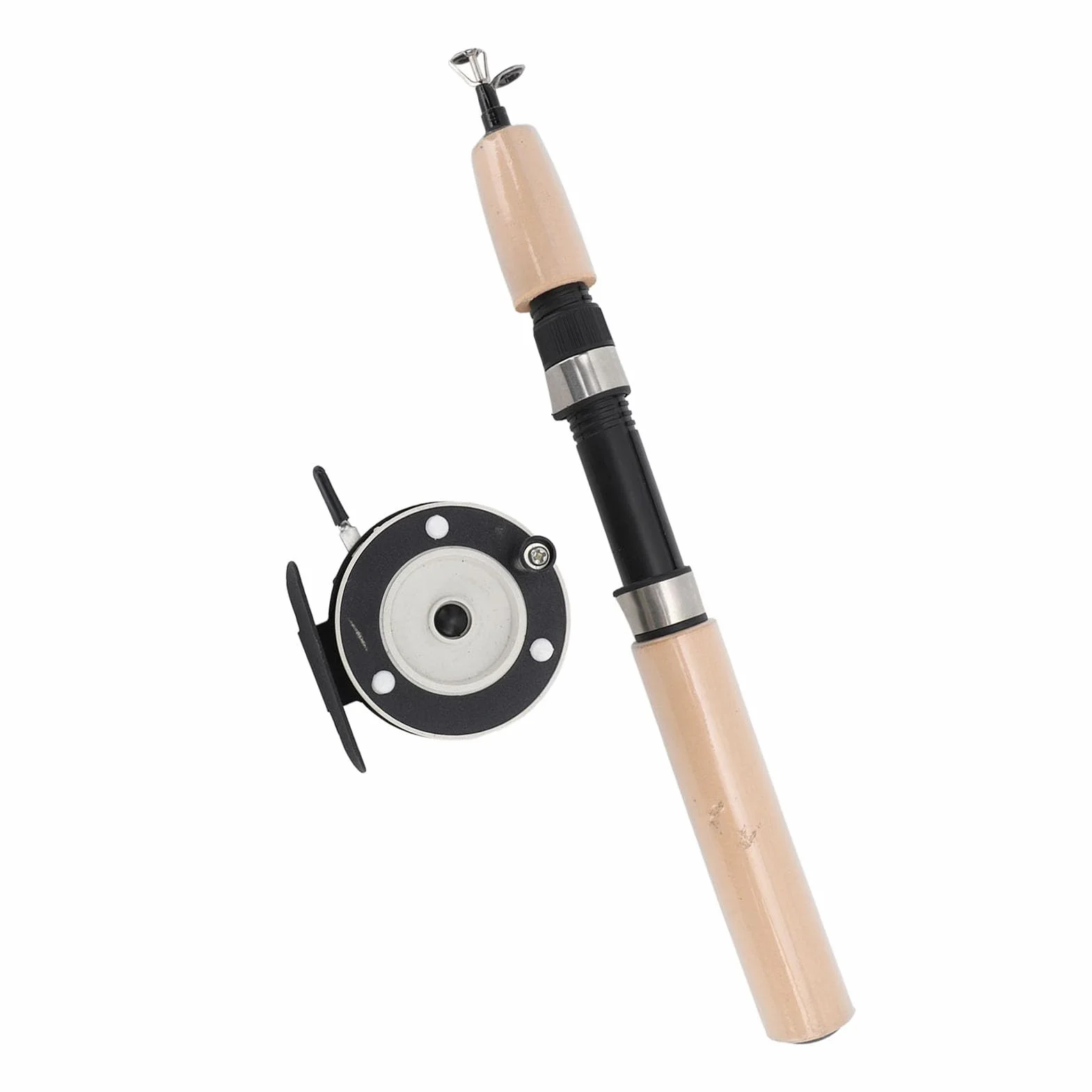 Combo de Caña de Pescar y Carrete Telescópica Fibra de Vidrio Plástico Nailon Metal Mango EVA