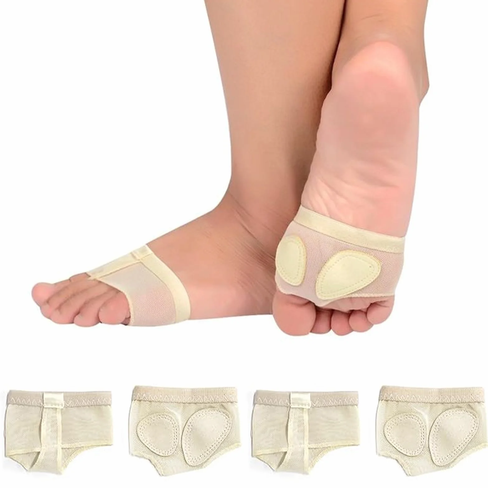 Almohadillas para Danza Transpirables Antideslizantes 2 Pares Tangas de Pie Ballet Calcetines Apoyo Dedo