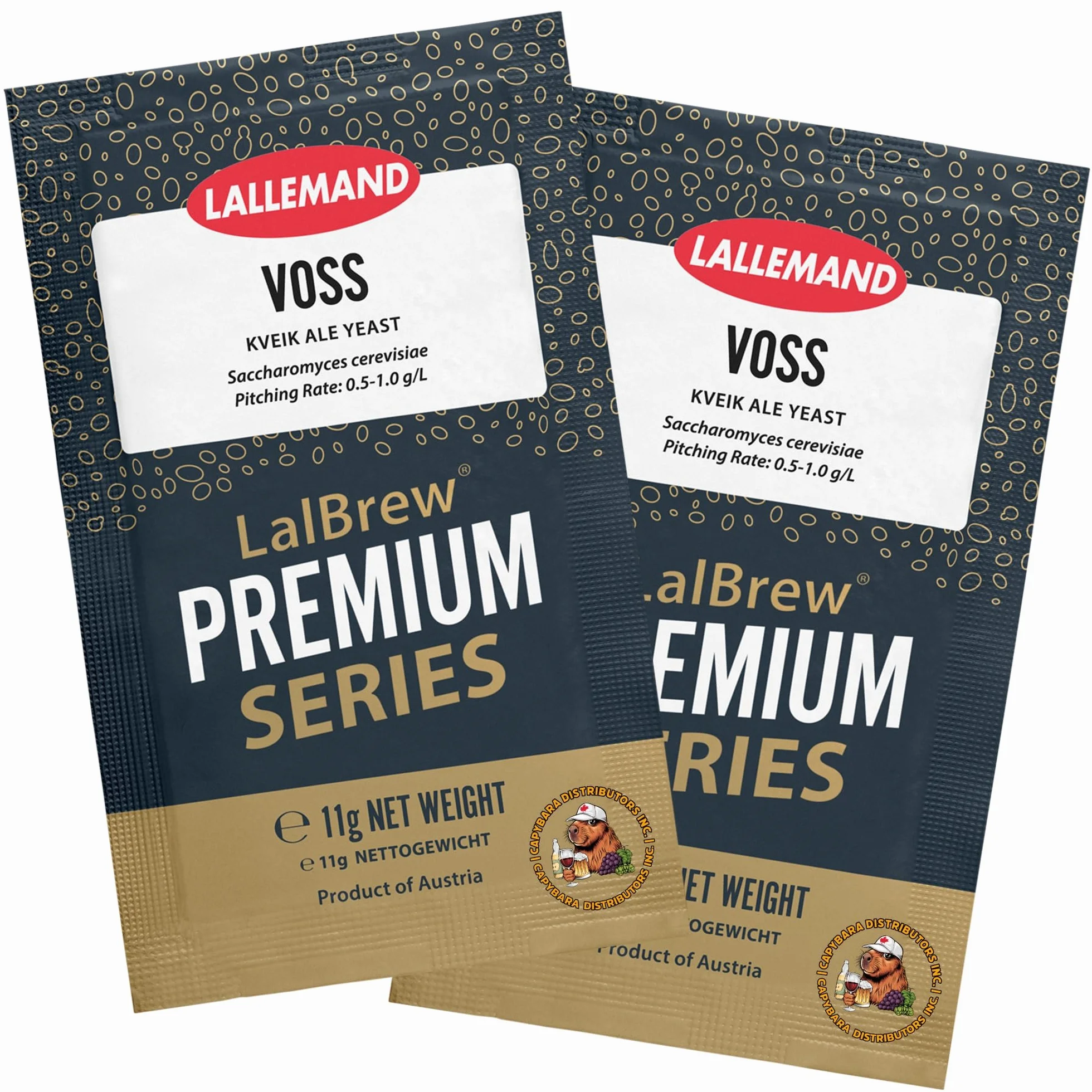 LalBrew Levadura de Cerveza VOSS Kveik - Hacer Cerveza en Casa - 2 Sobres de 11 g - Saccharomyces cerevisiae - Vendido por CAPYBARA Distributors Inc.